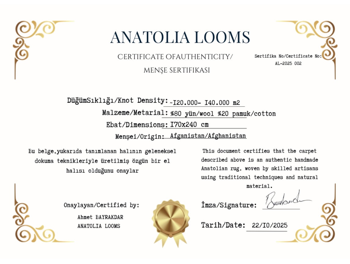 Afghan Sultani Tree of Life Rug – 170×240 cm | Handwoven Wool Tribal Carpet