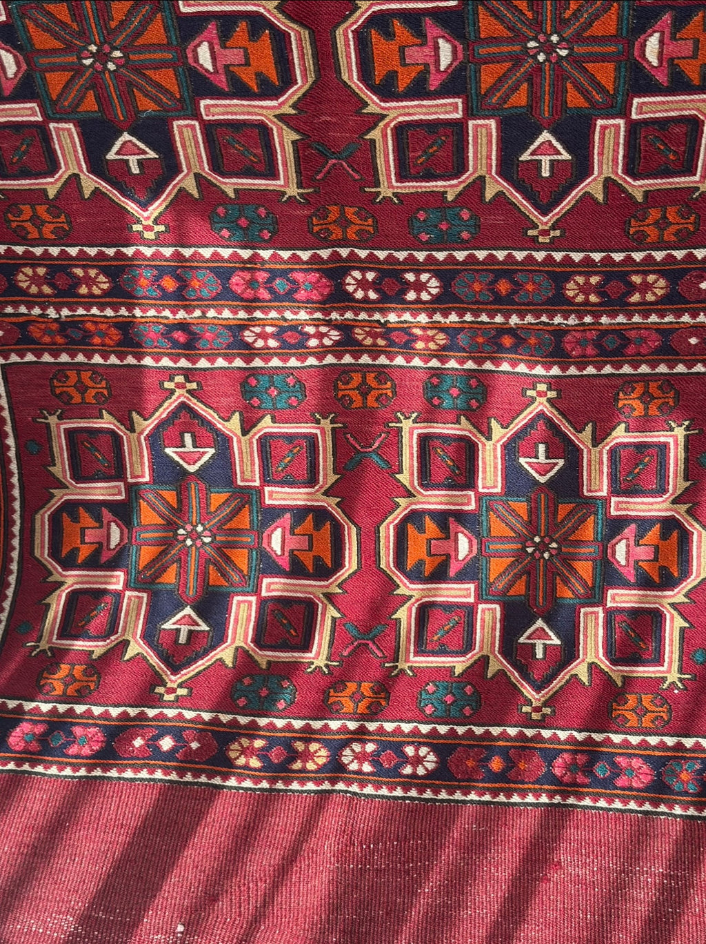 Afghan Handwoven Kilim – 104×160 cm | Wool Tribal Geometric Rug