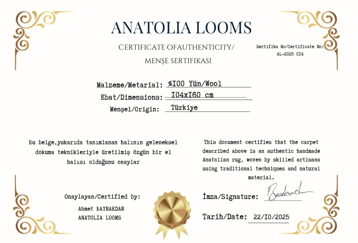 Afghan Handwoven Kilim – 104×160 cm | Wool Tribal Geometric Rug