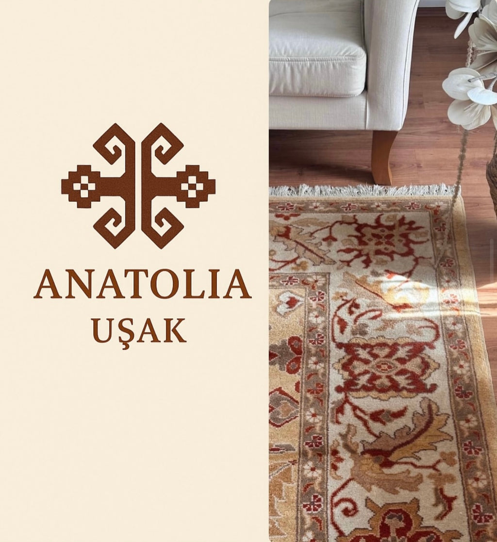 Luxury Uşak Wool Rug – 220×330 cm | Handwoven Turkish Carpet