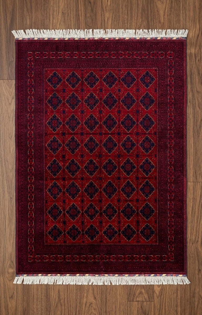 Afghan Beljick Wool Rug – Handmade Red Tribal Rug – 300x400 cm – Traditional Afghan Carpet – Large Oriental Rug