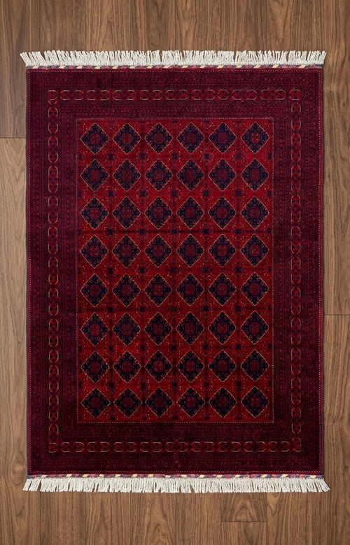 Afghan Beljick Wool Rug – Handmade Red Tribal Rug – 300x400 cm – Traditional Afghan Carpet – Large Oriental Rug