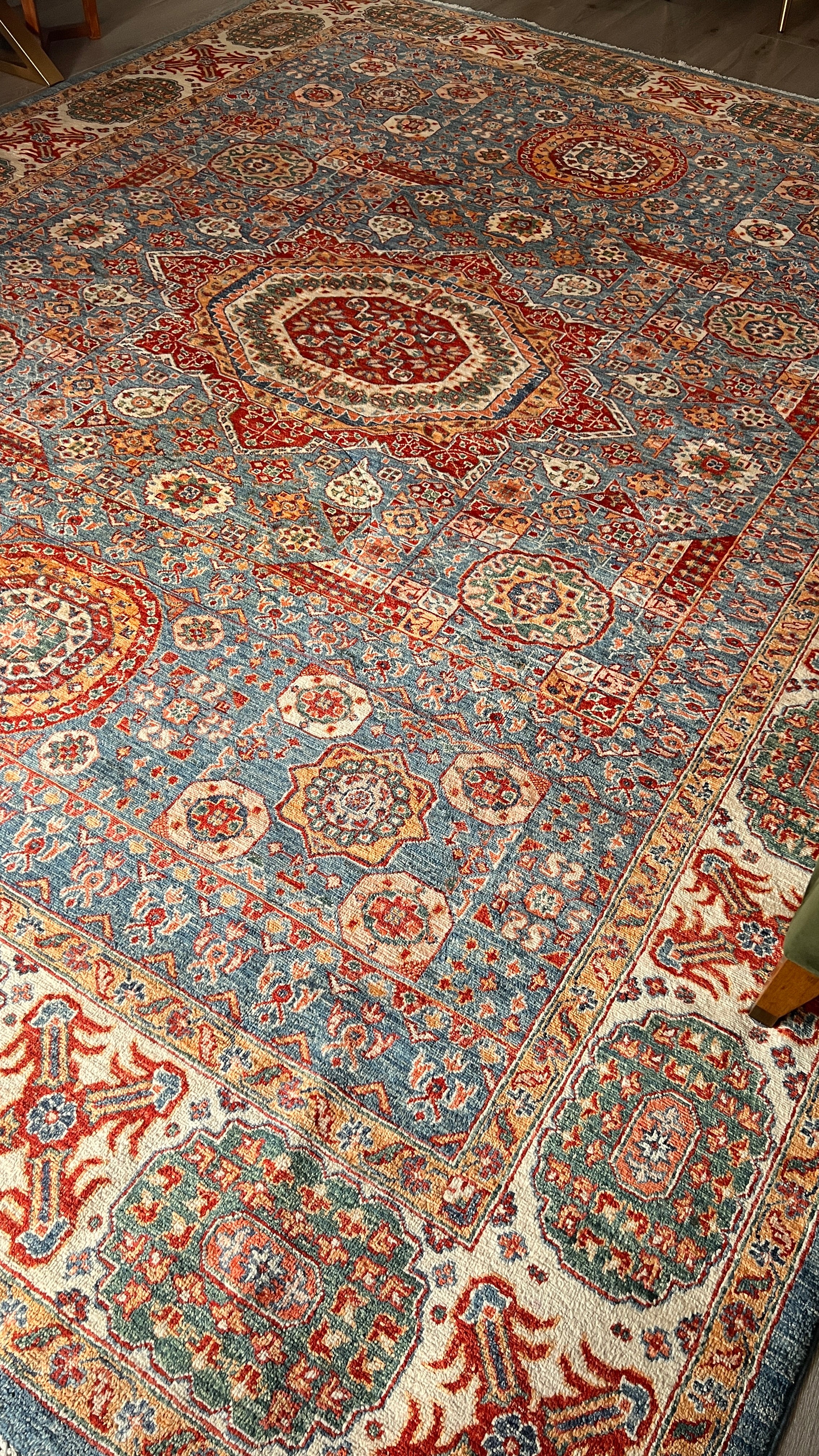 Afghan Shirvan Rug – 9x12 ft – Handmade Wool Tribal Rug – English Style Vintage Decor