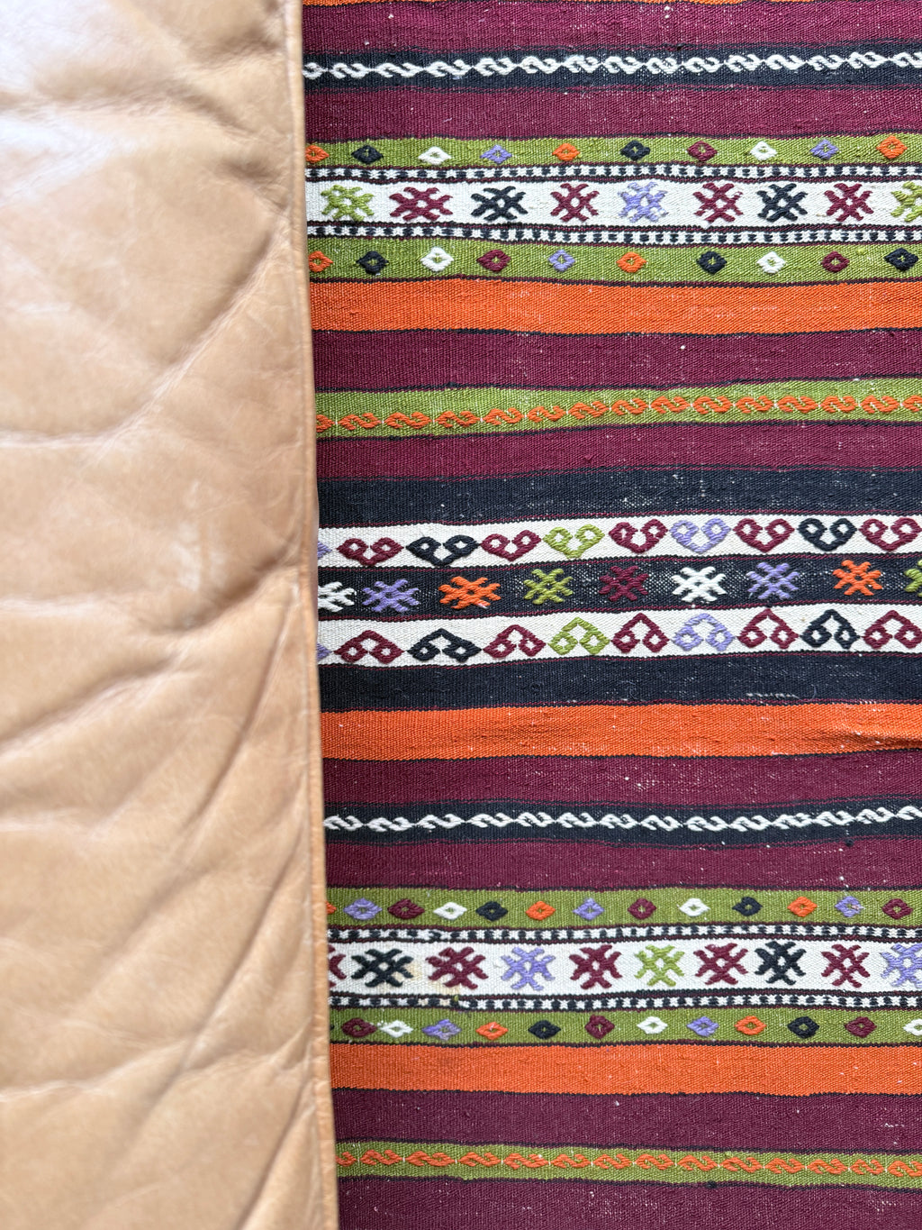 Handmade Turkish Cicim Kilim Rug – Bohemian Tribal Wool Flatweave – Vintage Anatolian Area Rug – 174x238 cm