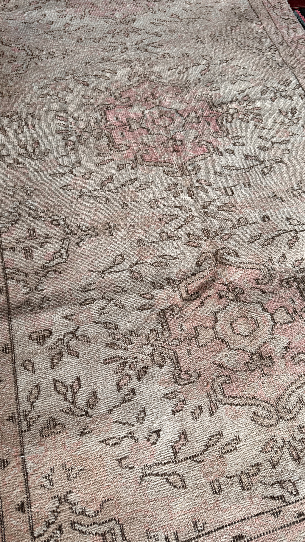 Vintage Turkish Oushak Rug – 118x204 cm – Soft Neutral Wool Carpet