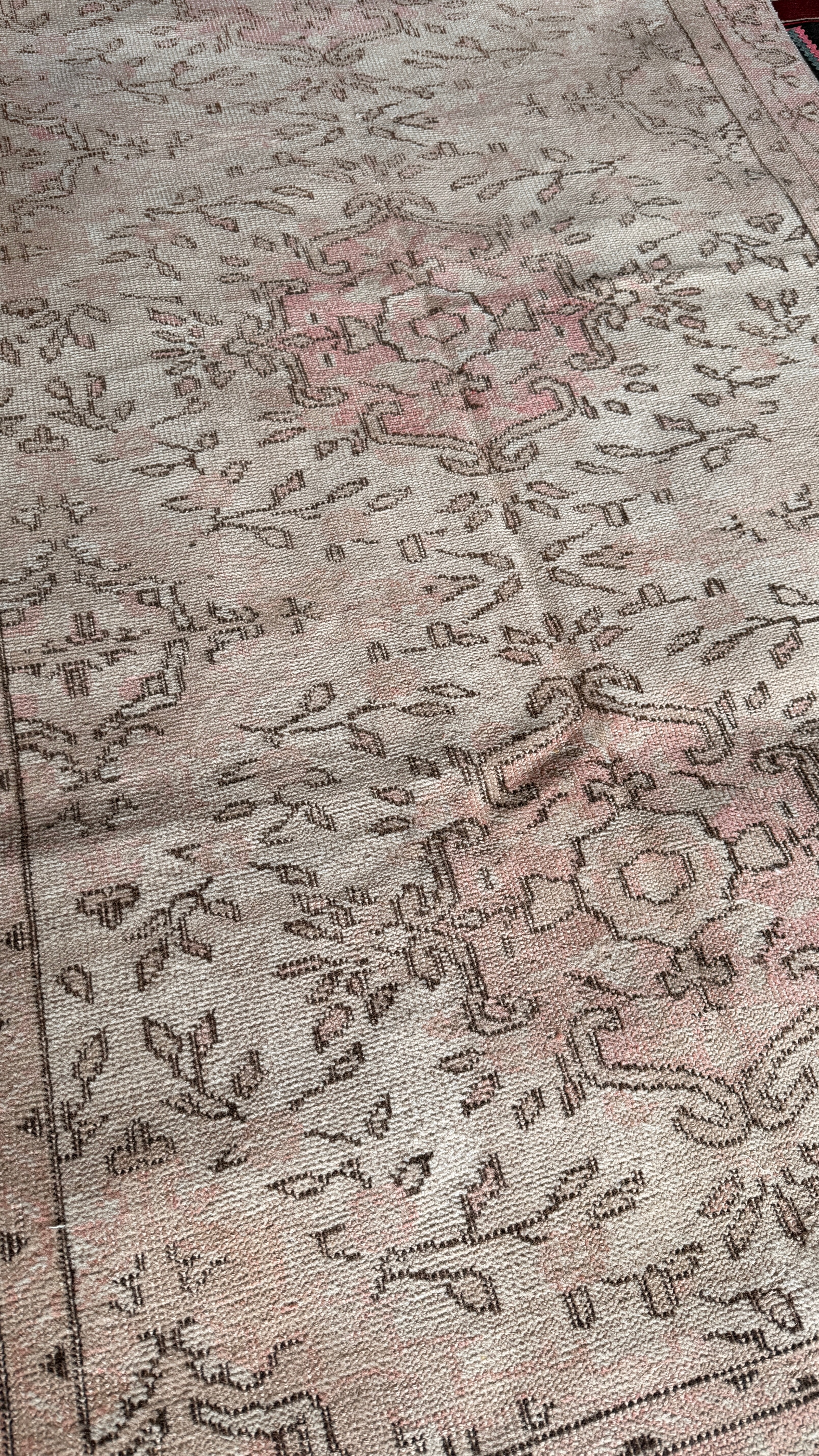 Vintage Turkish Oushak Rug – 118x204 cm – Soft Neutral Wool Carpet