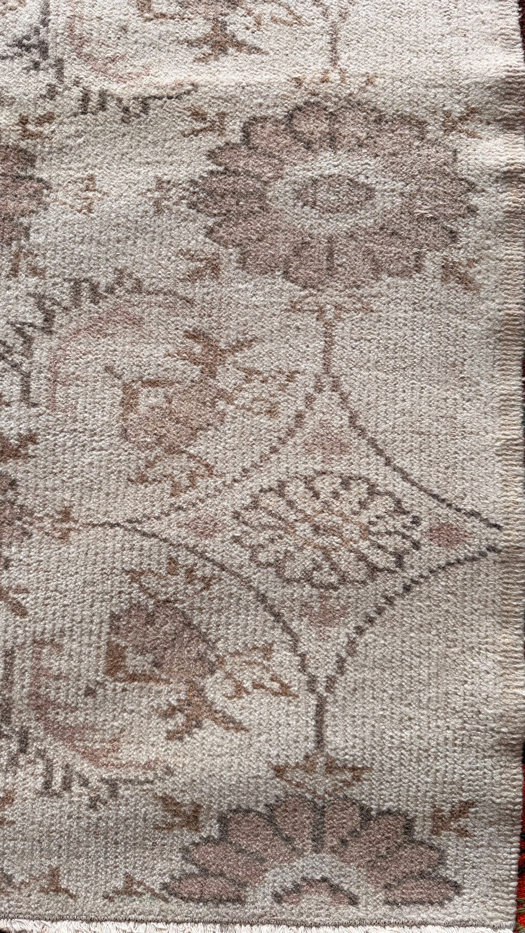 Large Vintage Turkish Rug 164x255 cm – Handmade Wool Neutral Oushak Style Carpet