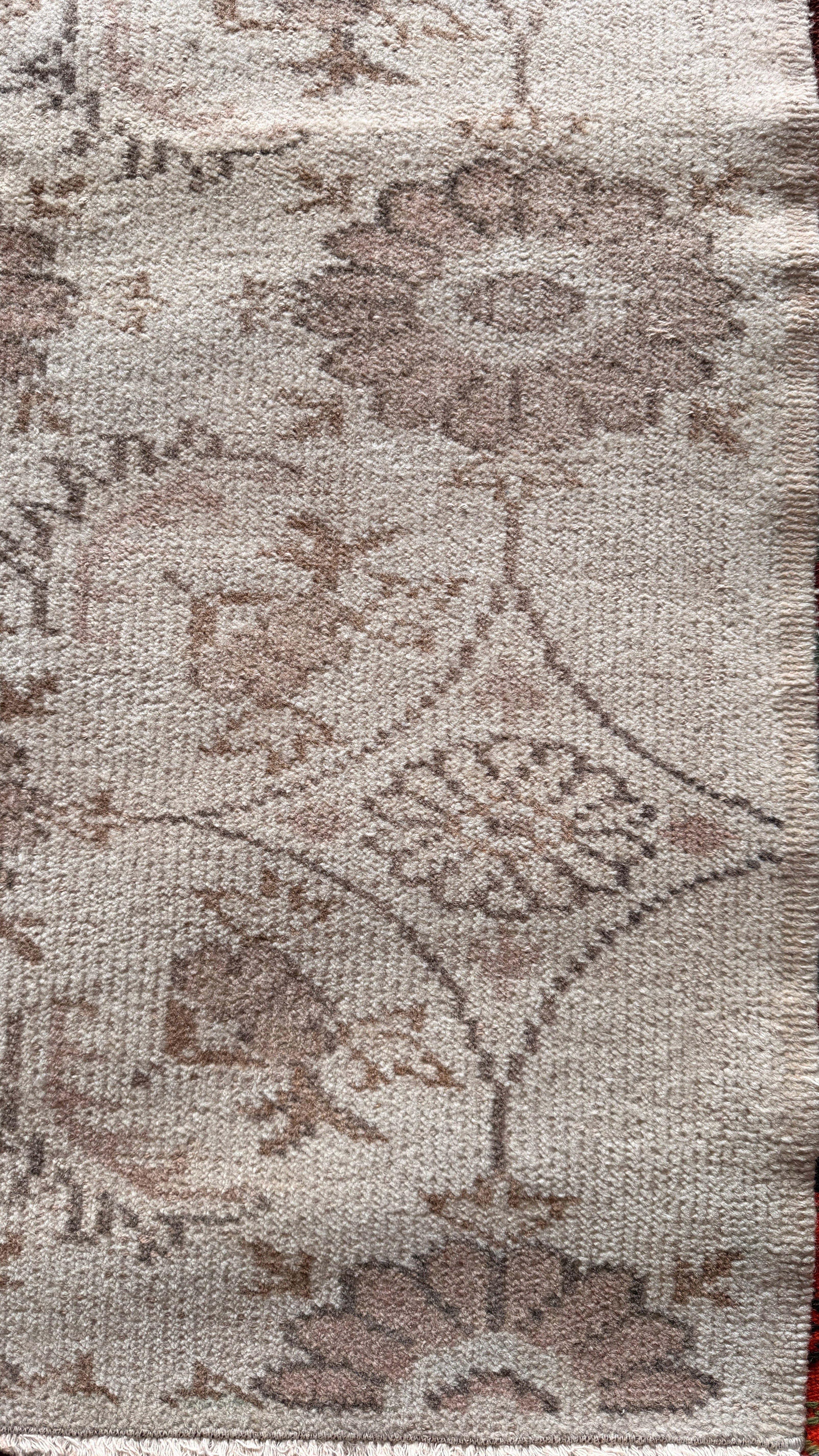 Large Vintage Turkish Rug 164x255 cm – Handmade Wool Neutral Oushak Style Carpet