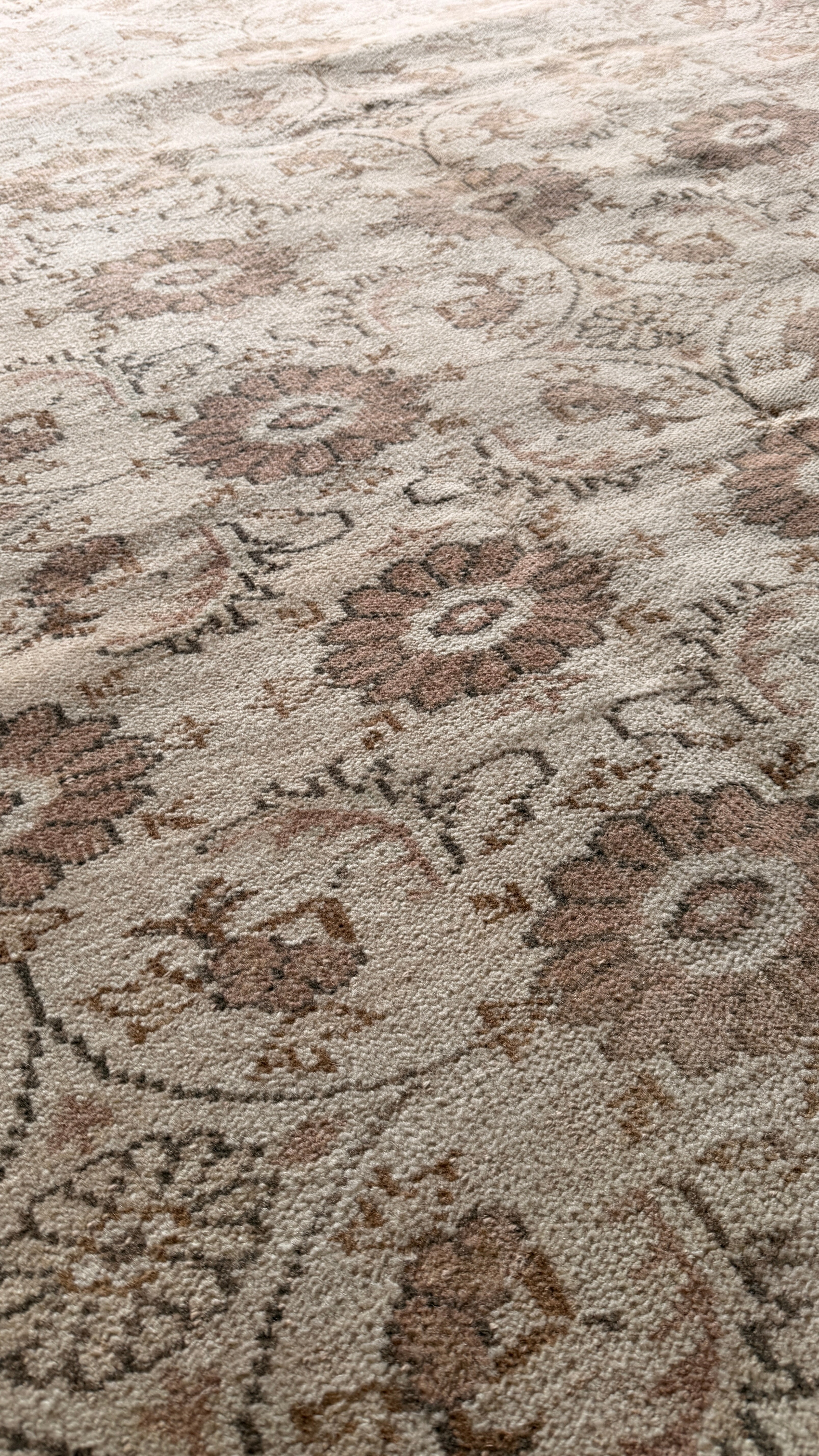 Large Vintage Turkish Rug 164x255 cm – Handmade Wool Neutral Oushak Style Carpet