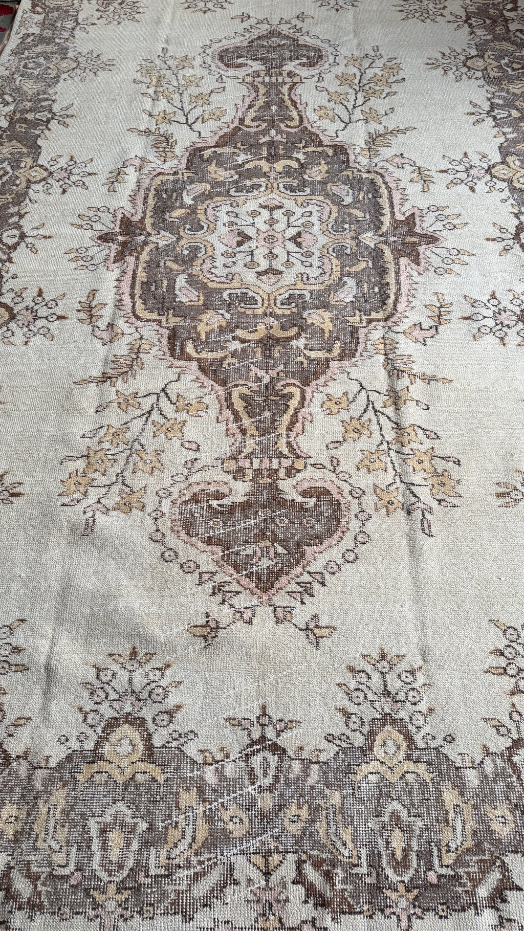 150-Year-Old Uşak Rug – 185 × 307 cm – Handmade Wool & Cotton – Antique Turkish Carpet