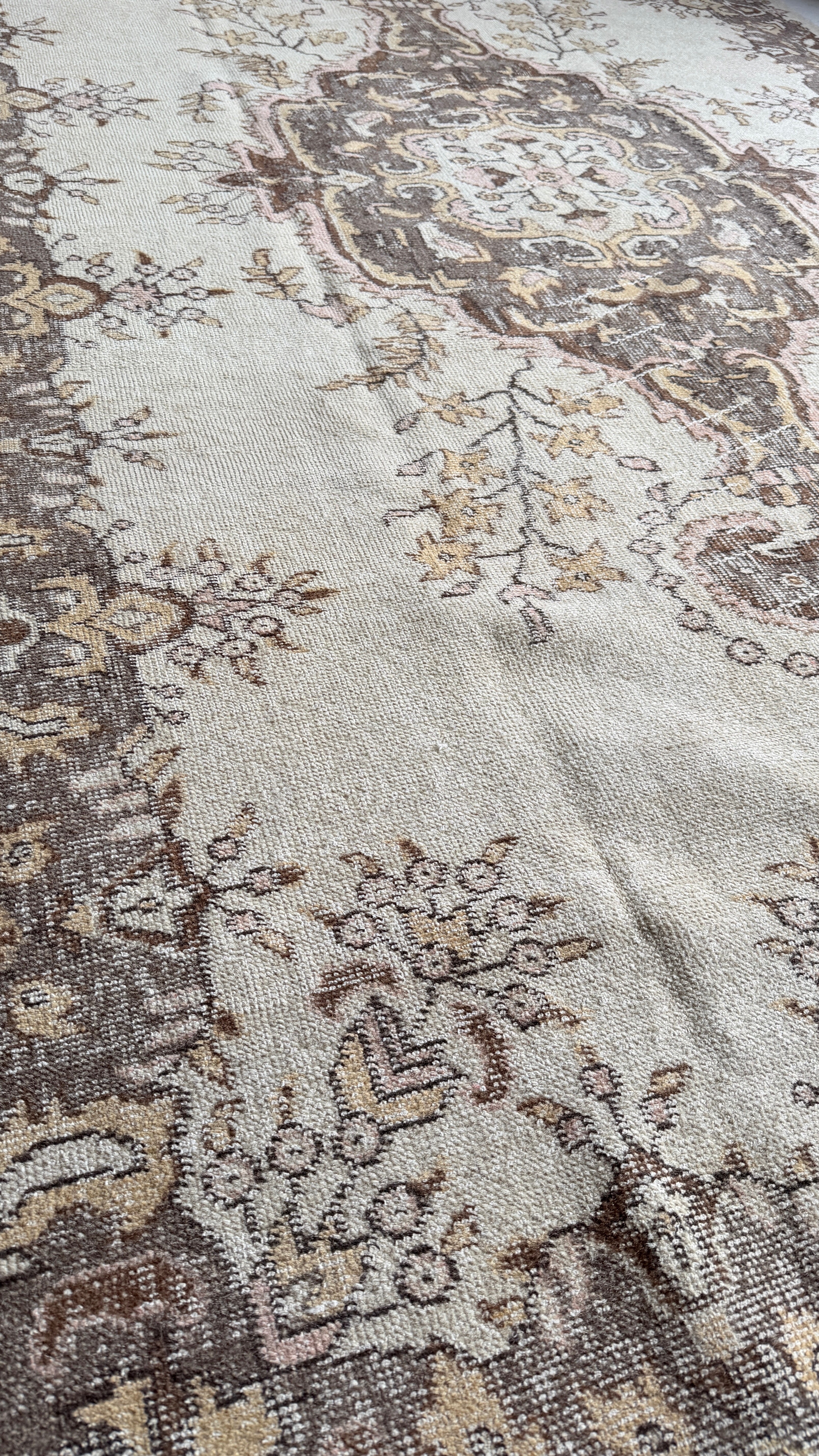 150-Year-Old Uşak Rug – 185 × 307 cm – Handmade Wool & Cotton – Antique Turkish Carpet