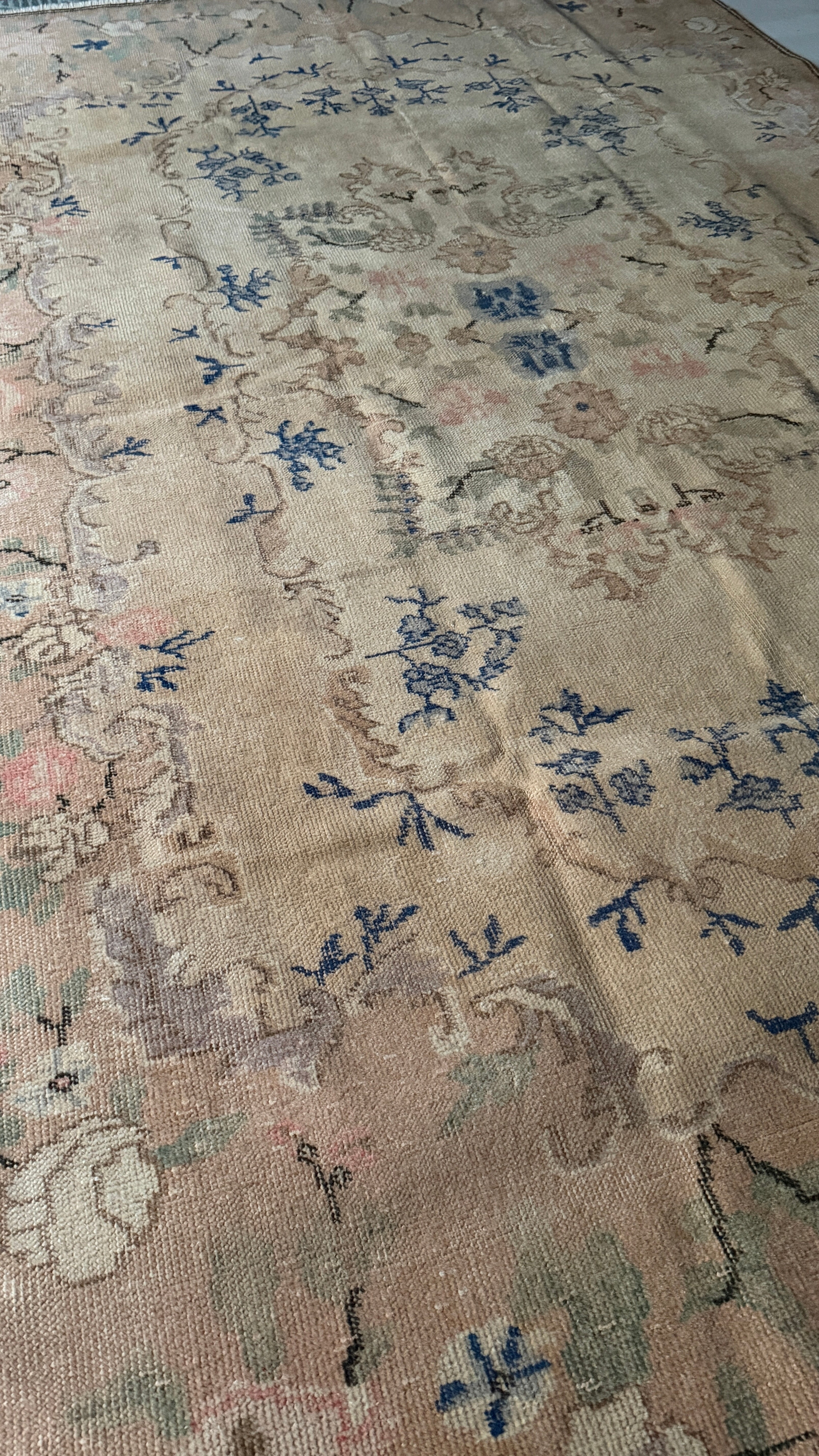 Vintage Look Turkish Rug – 159 × 259 cm | Soft Neutral Distressed Wool Rug