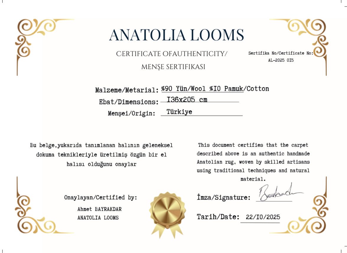 Embossed Anatolian Kilim – 136×205 cm | Handwoven Wool Tribal Carpet