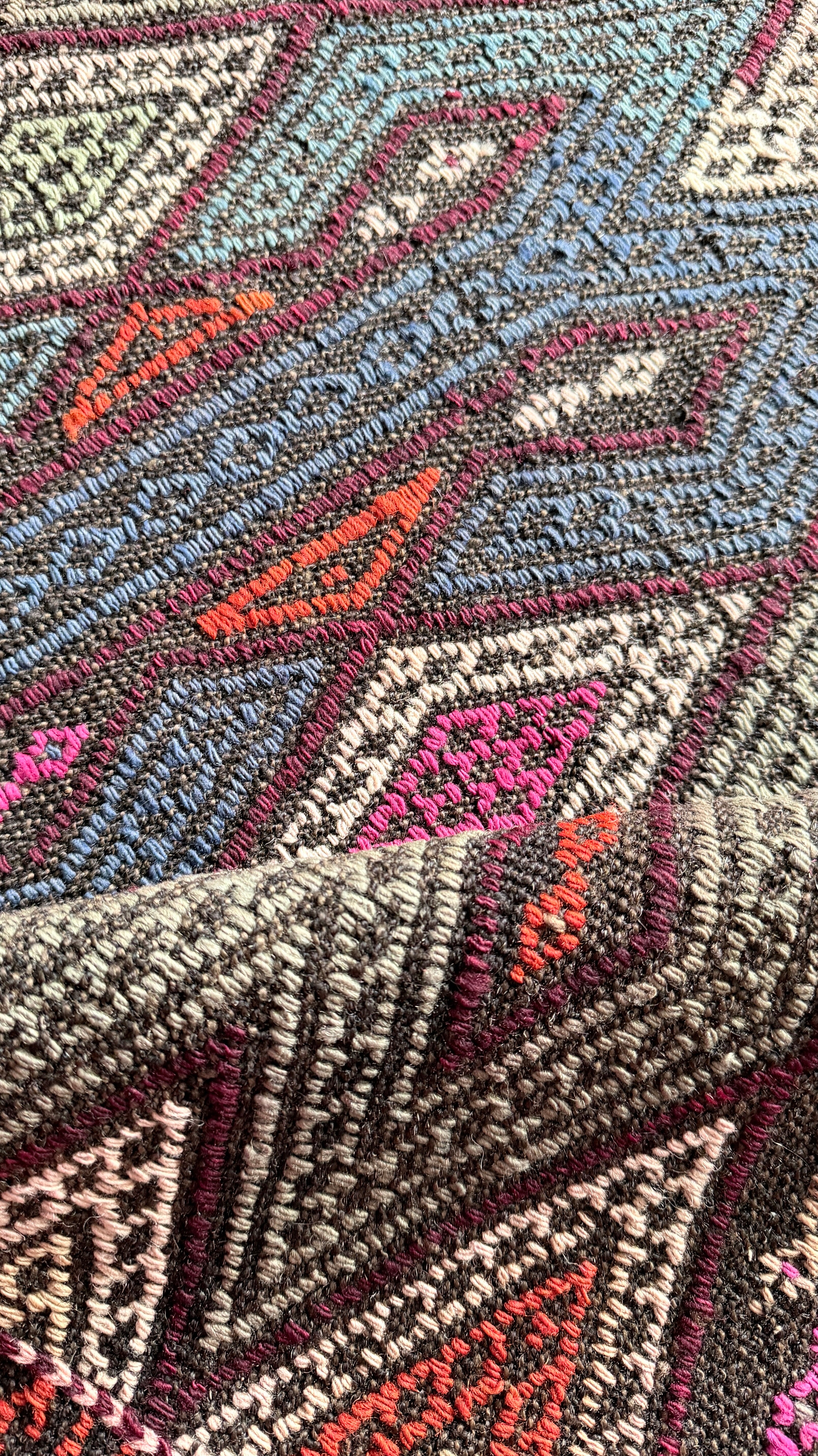 Vintage Turkish Cicim Kilim Rug 177x160 cm – Handmade Wool Tribal Rug – Anatolian Bohemian Decor