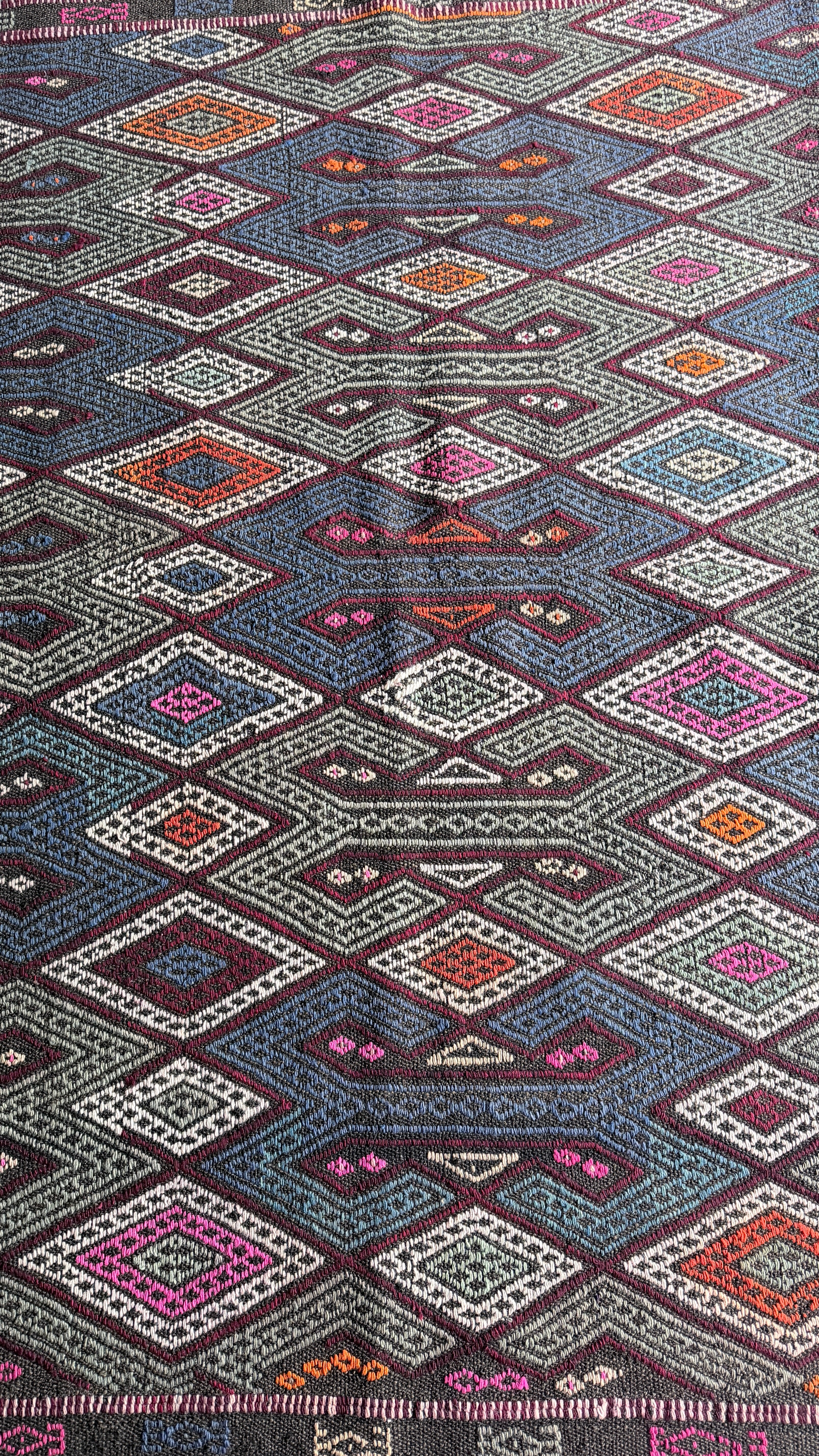 Vintage Turkish Cicim Kilim Rug 177x160 cm – Handmade Wool Tribal Rug – Anatolian Bohemian Decor