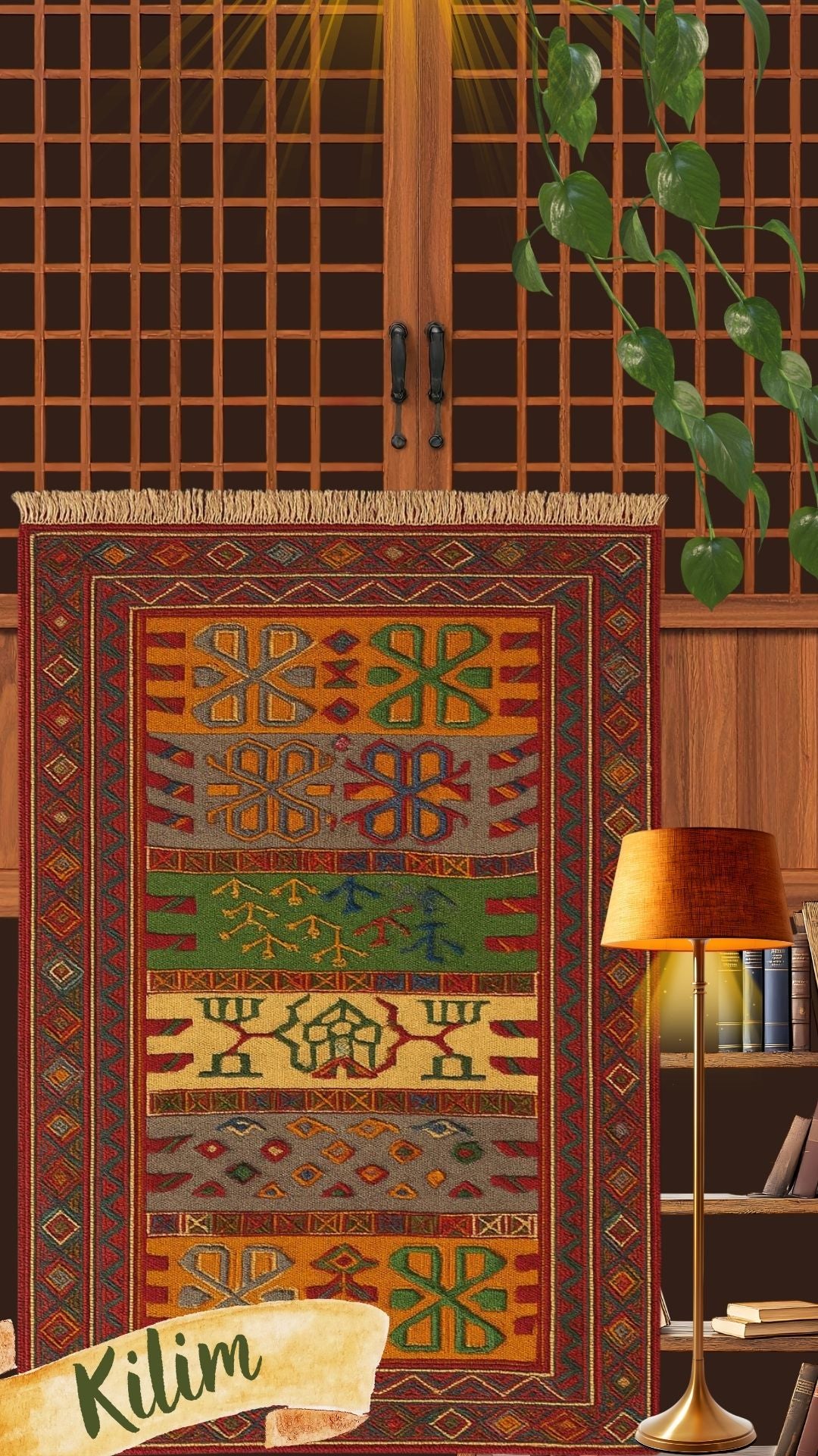 Embossed Anatolian Kilim – 136×205 cm | Handwoven Wool Tribal Carpet