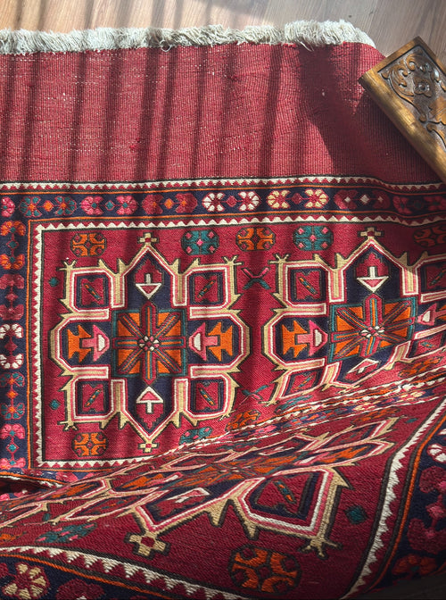 Afghan Handwoven Kilim – 104×160 cm | Wool Tribal Geometric Rug