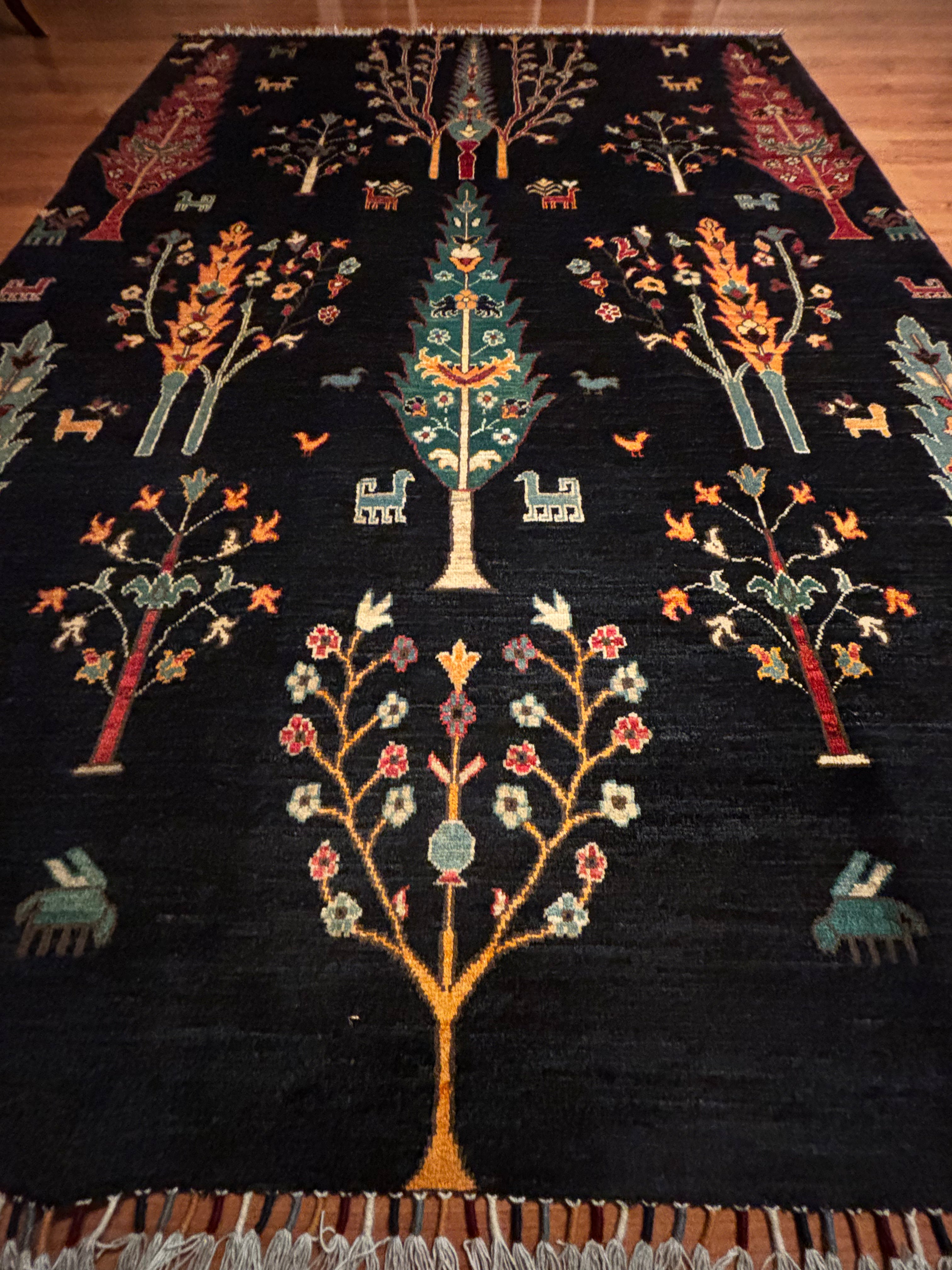 Afghan Sultani Tree of Life Rug – 170×240 cm | Handwoven Wool Tribal Carpet