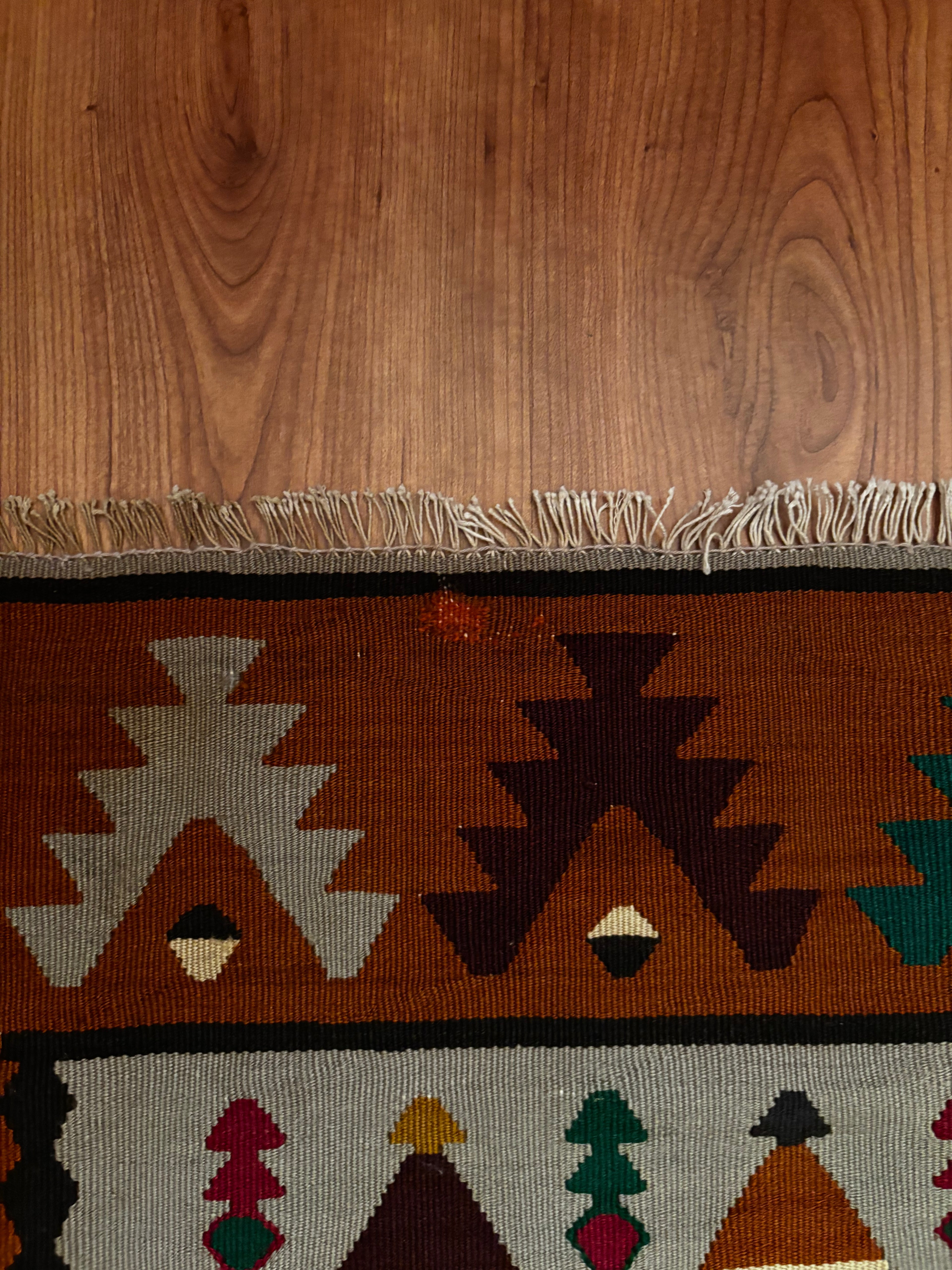 100 × 150 cm | Handmade Yugoslav Pirot Wool Kilim