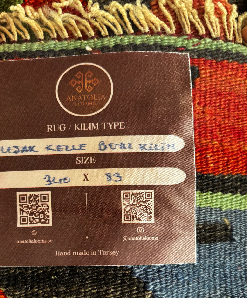 83 × 340 cm | Handmade Uşak Eşme Wool Kilim Runner
