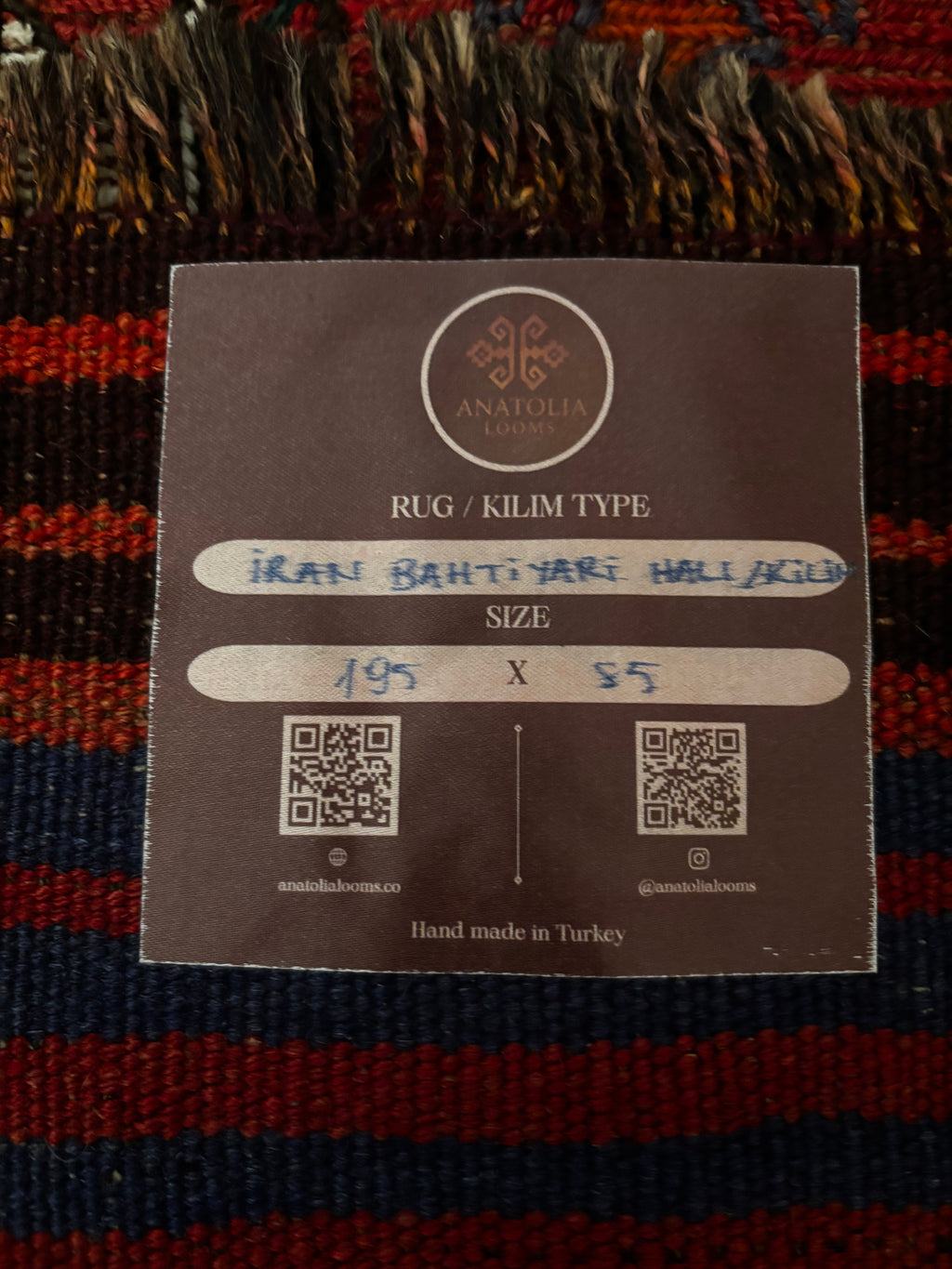 85 × 195 cm | Handmade Iranian Bahtiyari Kilim