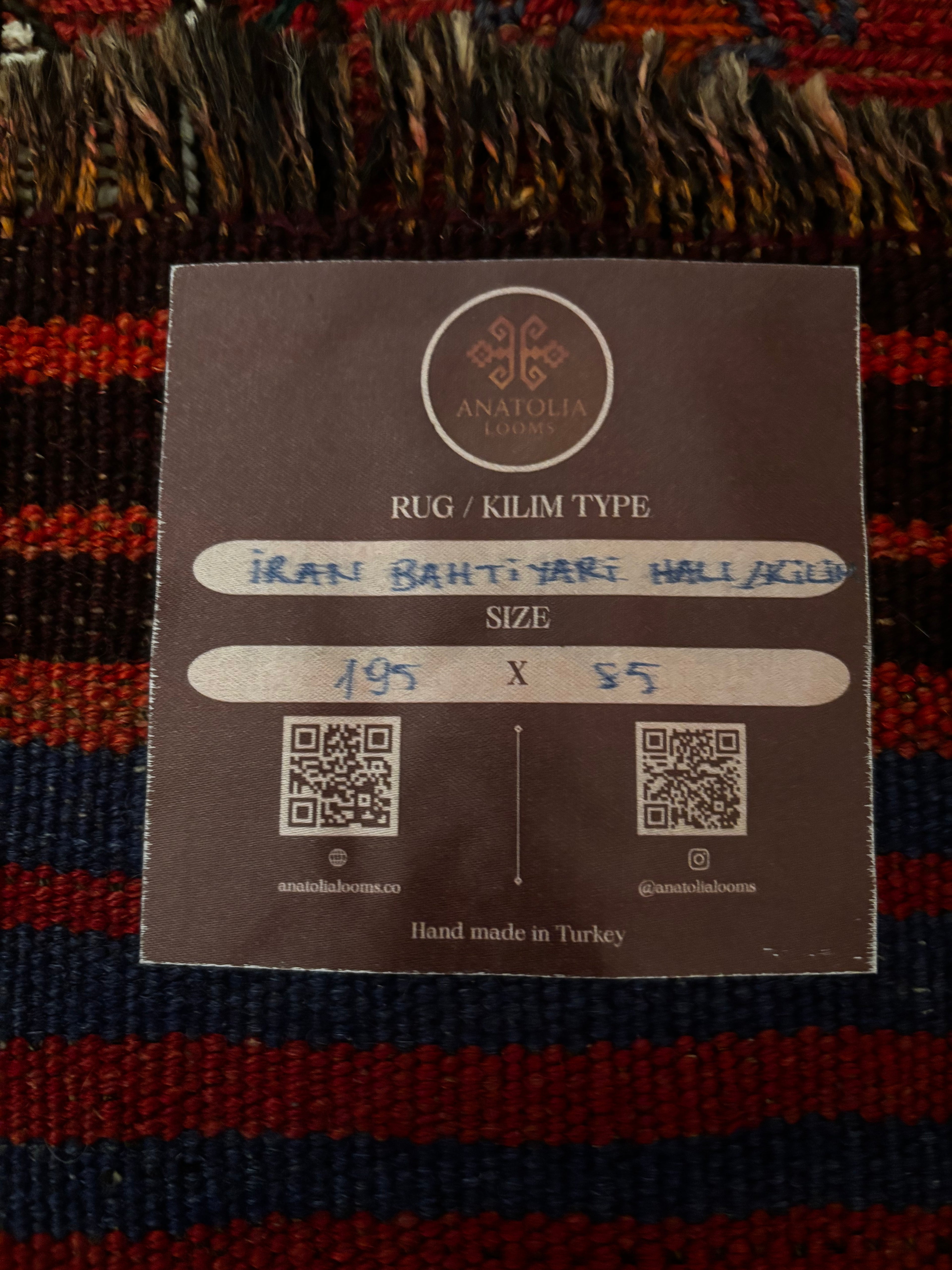85 × 195 cm | Handmade Iranian Bahtiyari Kilim