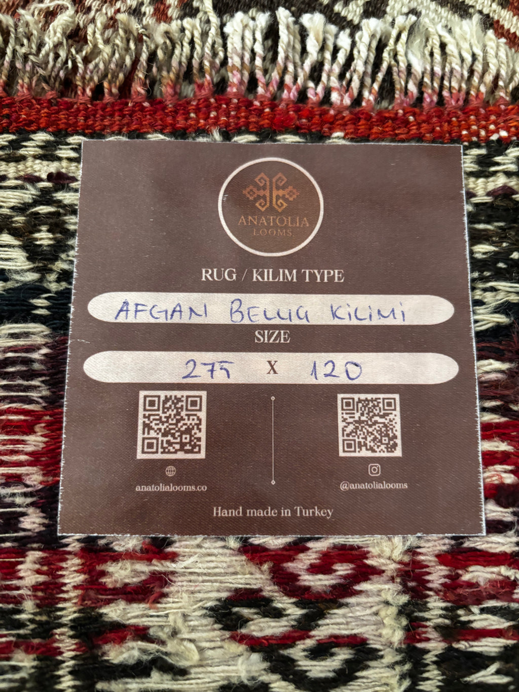 120 × 275 cm | Handmade Afghan Baloch Wool Runner Kilim