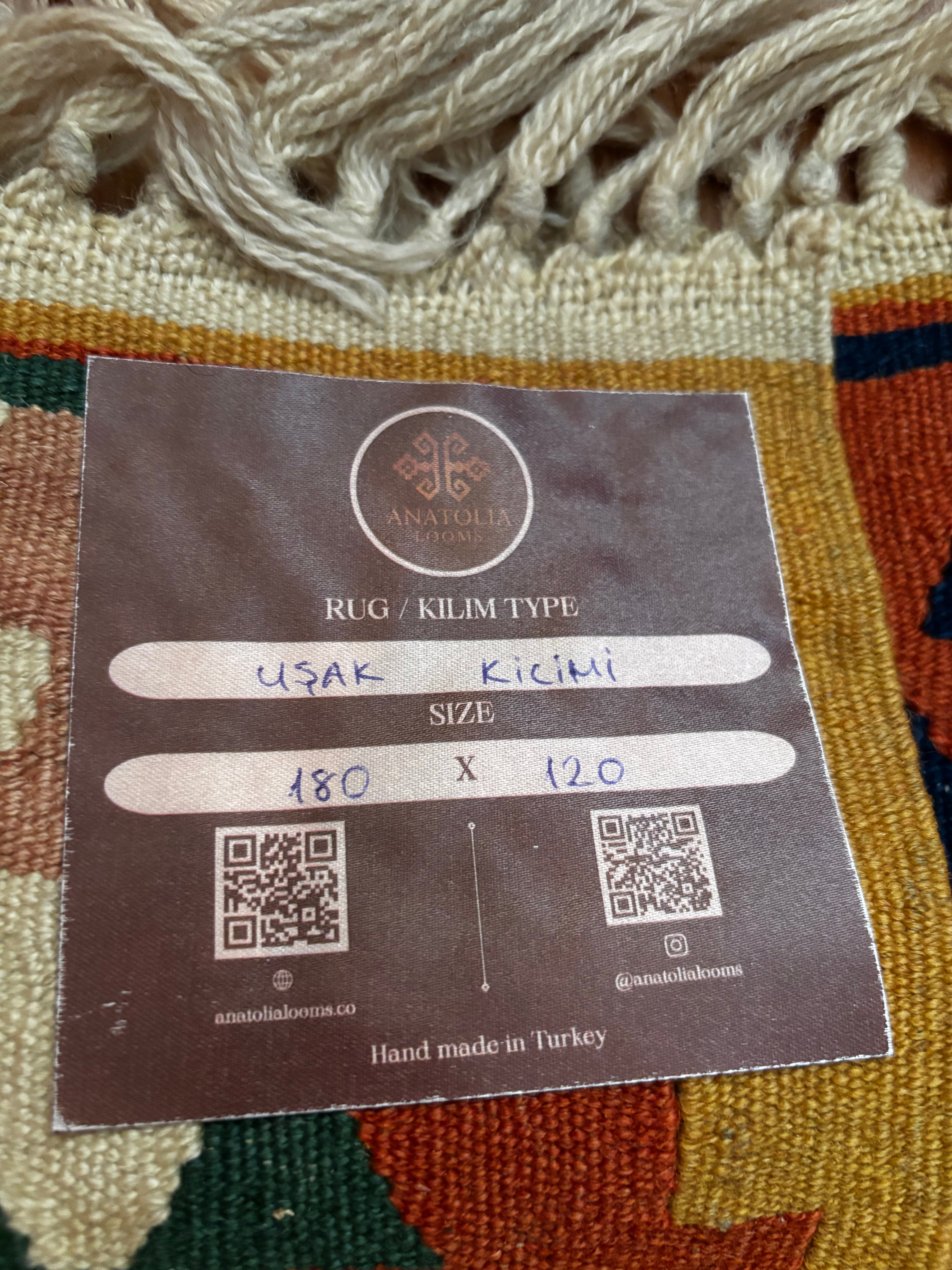 120 × 180 cm | Handmade Anatolian Wool Kilim