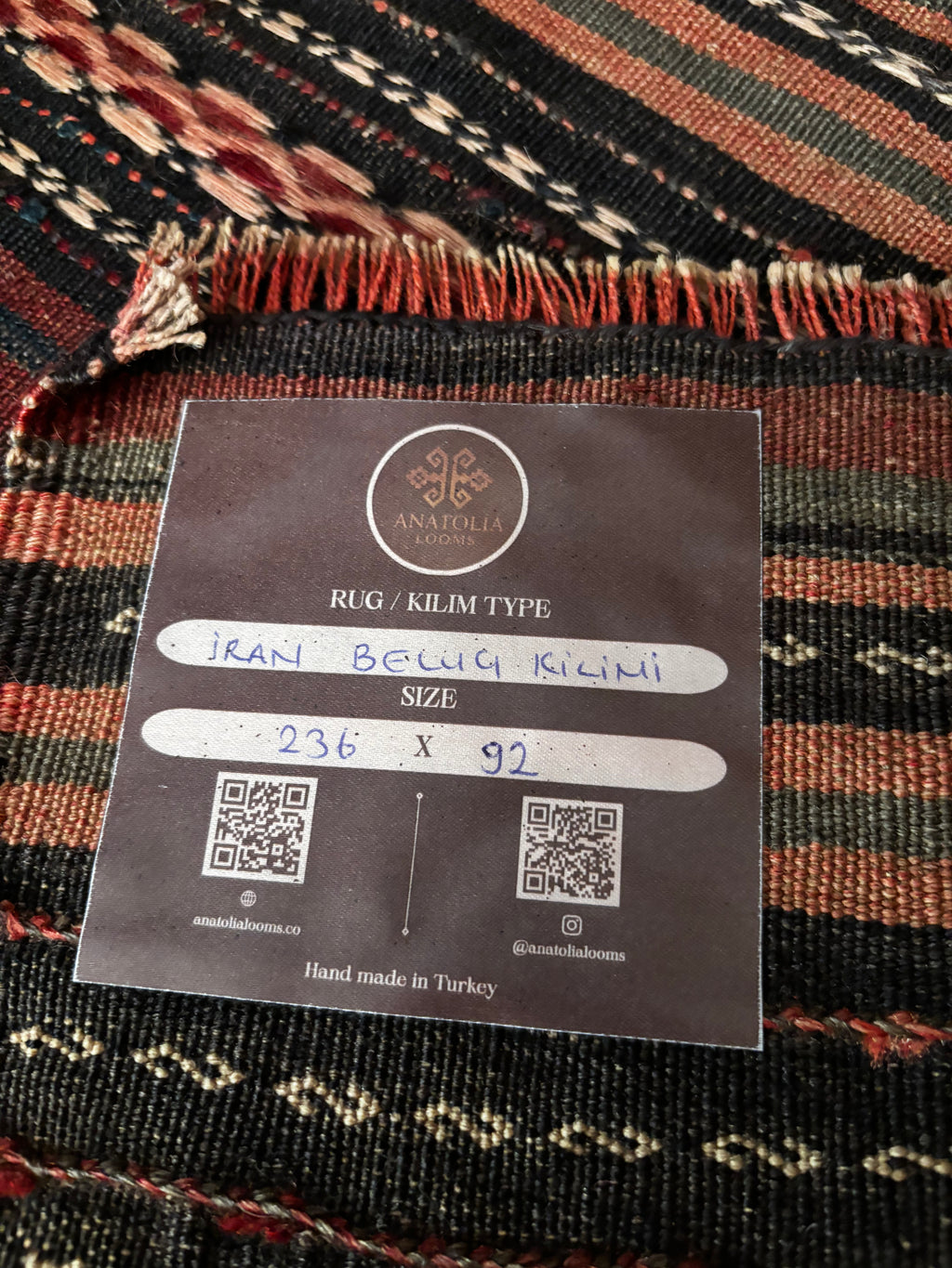 92 × 236 cm | Handmade Baluch Wool Runner