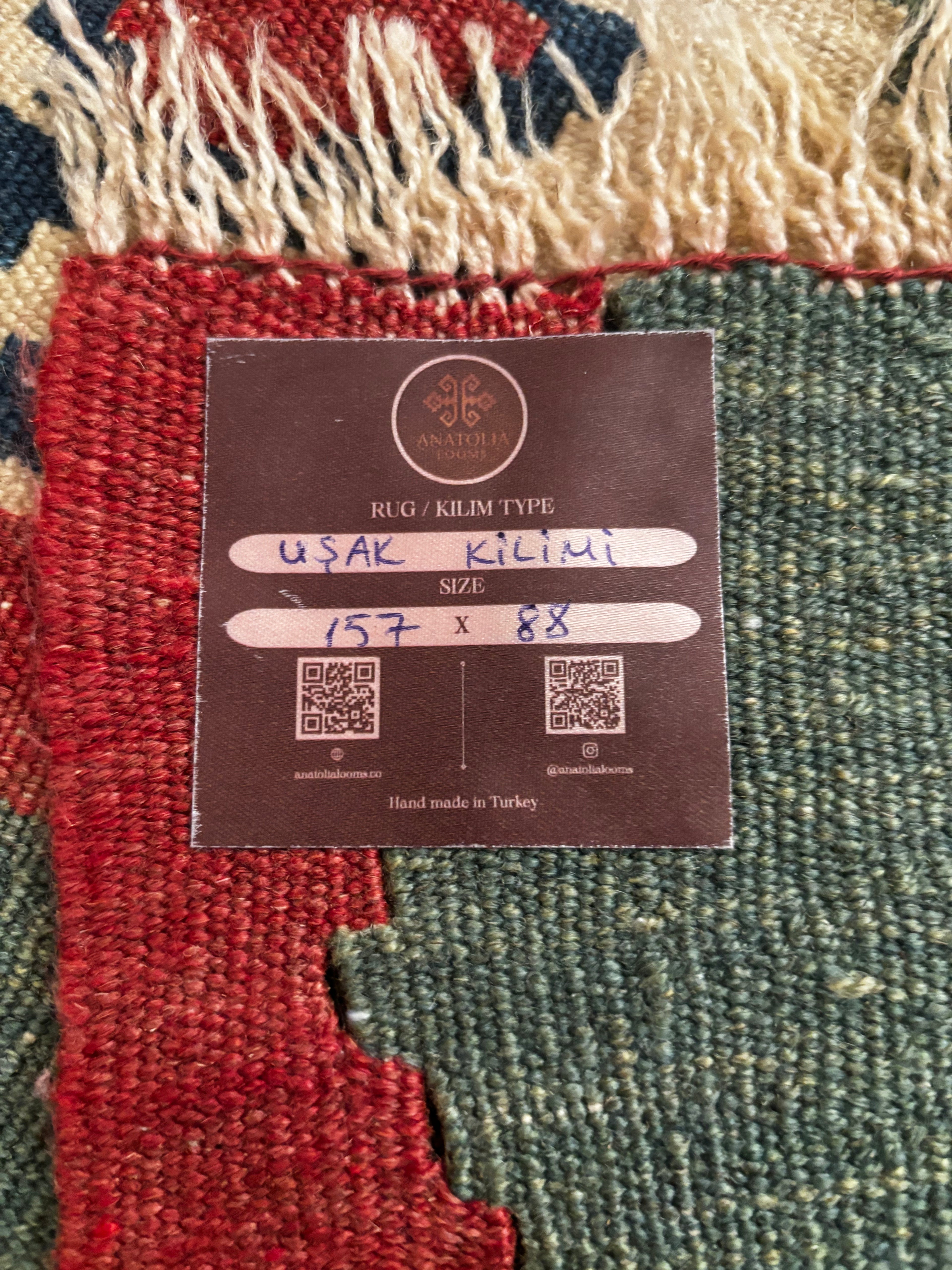 88 × 157 cm | Authentic Turkish Uşak Kilim
