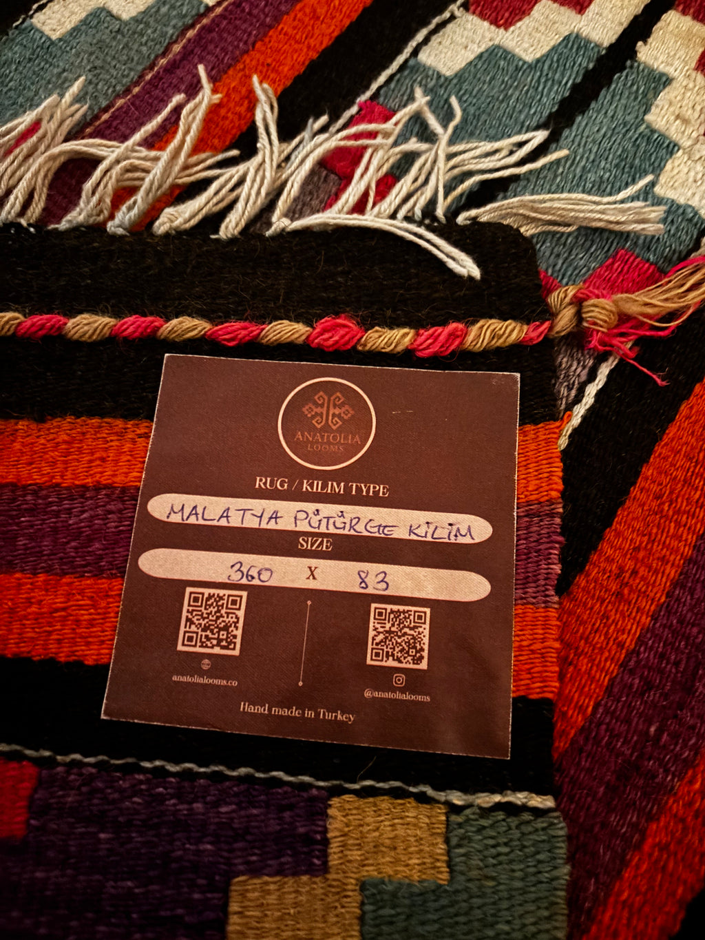 83 × 360 cm | Handmade Pütürge Wool Runner