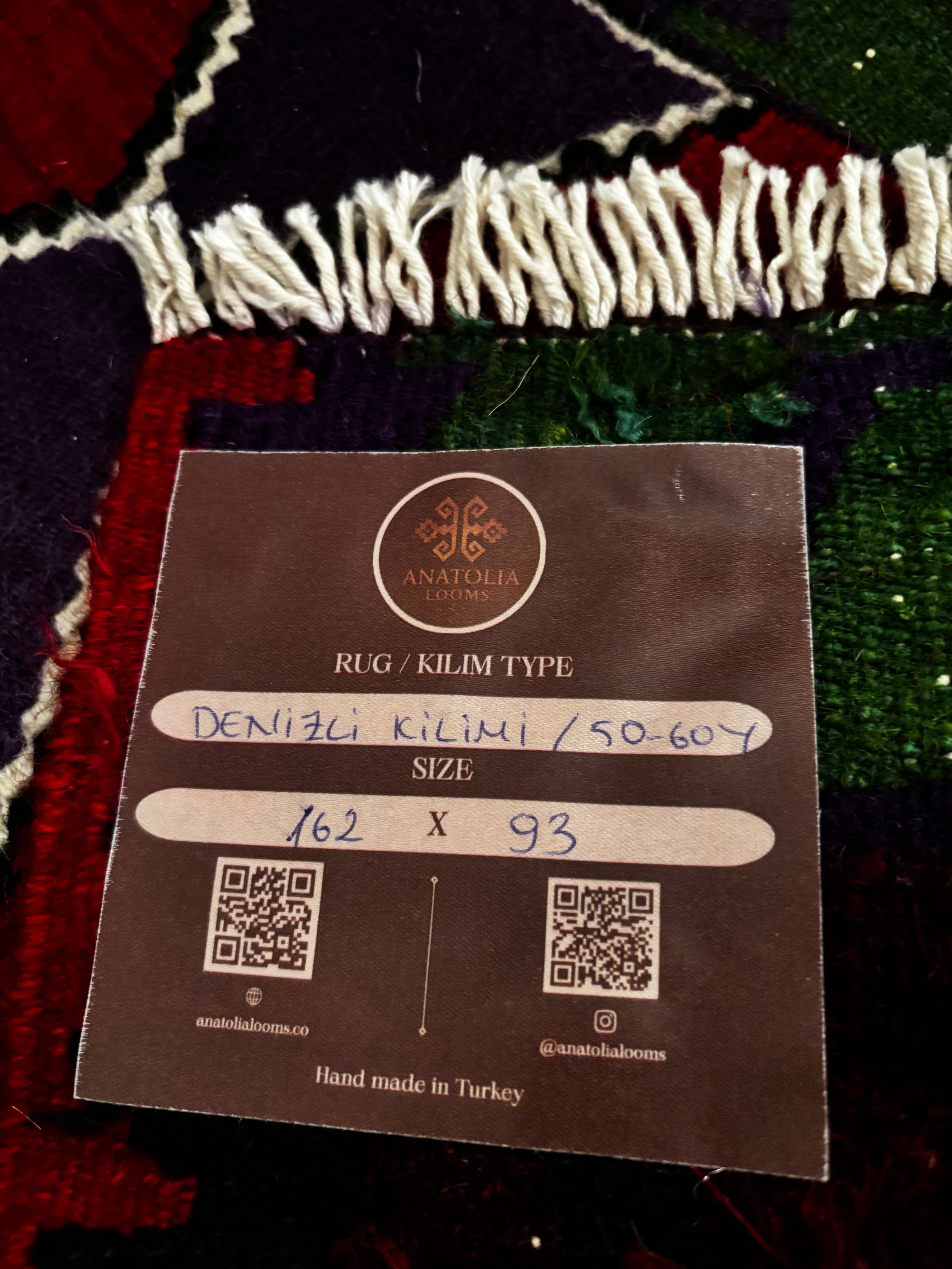 93 × 162 cm | Authentic Handmade Turkish Wool Kilim(1950–1960s)