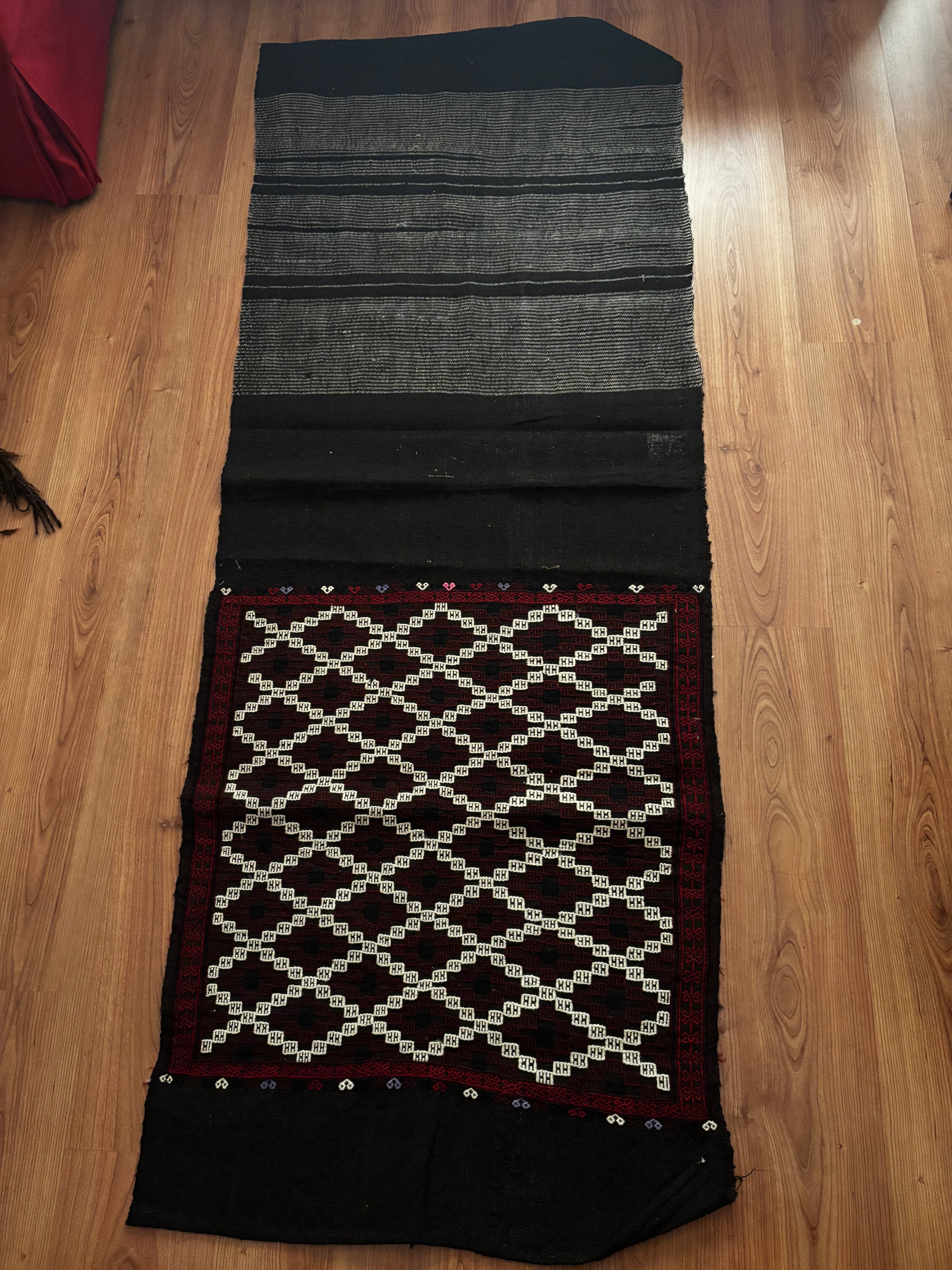 71 × 192 cm Antique Balıkesir Cicim Kilim Runner – Handmade Turkish Wool Carpet