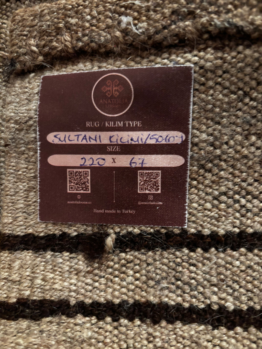 67 × 220 cm Vintage Sultanhanı Kilim Runner – Handmade Turkish Wool Carpet
