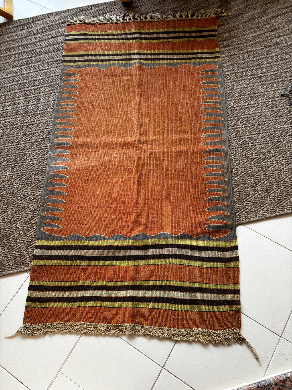 90 × 170 cm Vintage Bodrum Kilim – Handmade Turkish Wool Carpet