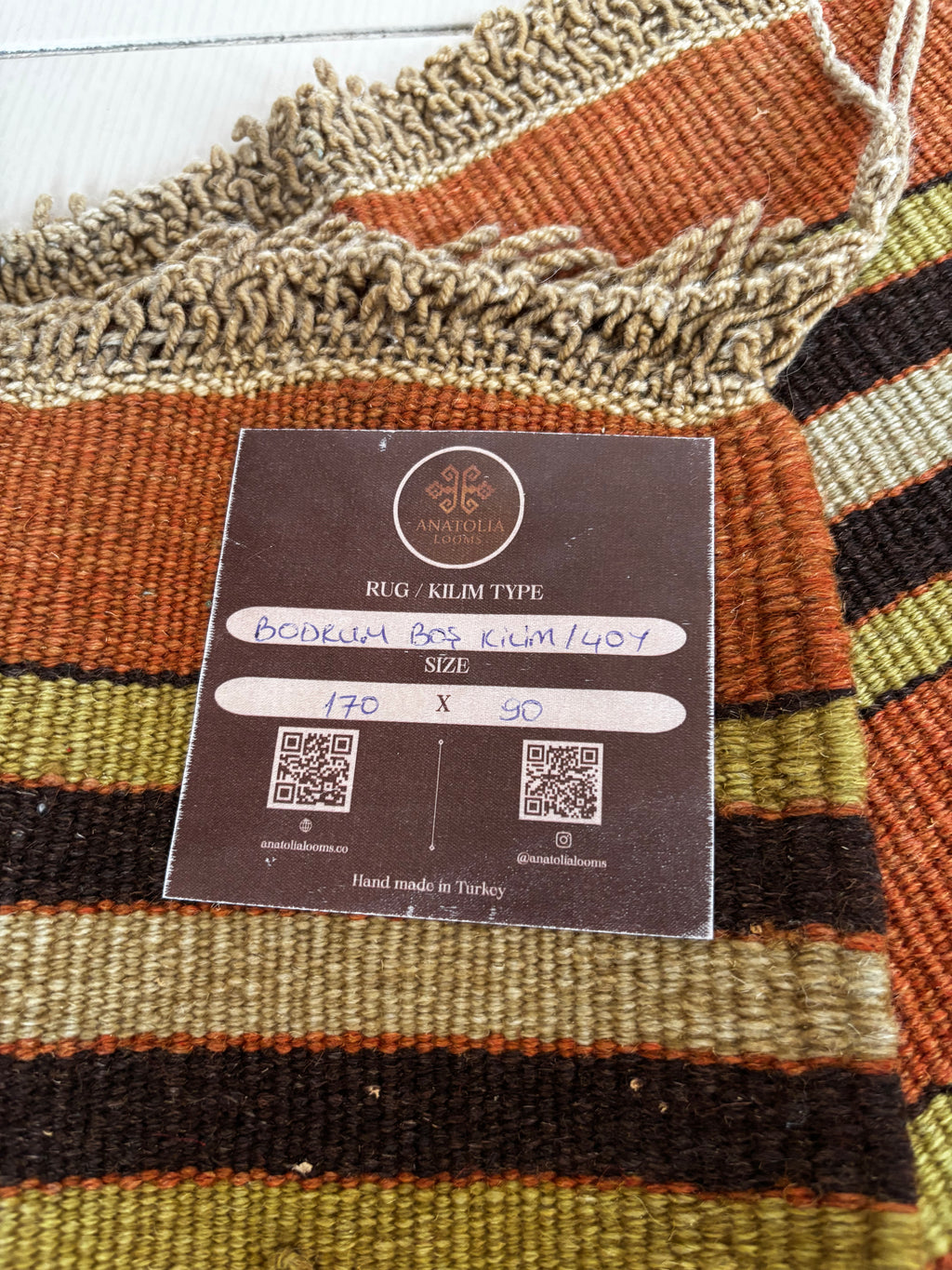 90 × 170 cm Vintage Bodrum Kilim – Handmade Turkish Wool Carpet