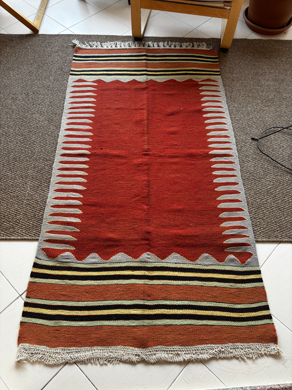 100 × 185 cm Vintage Bodrum Kilim – Handmade Turkish Wool Carpet