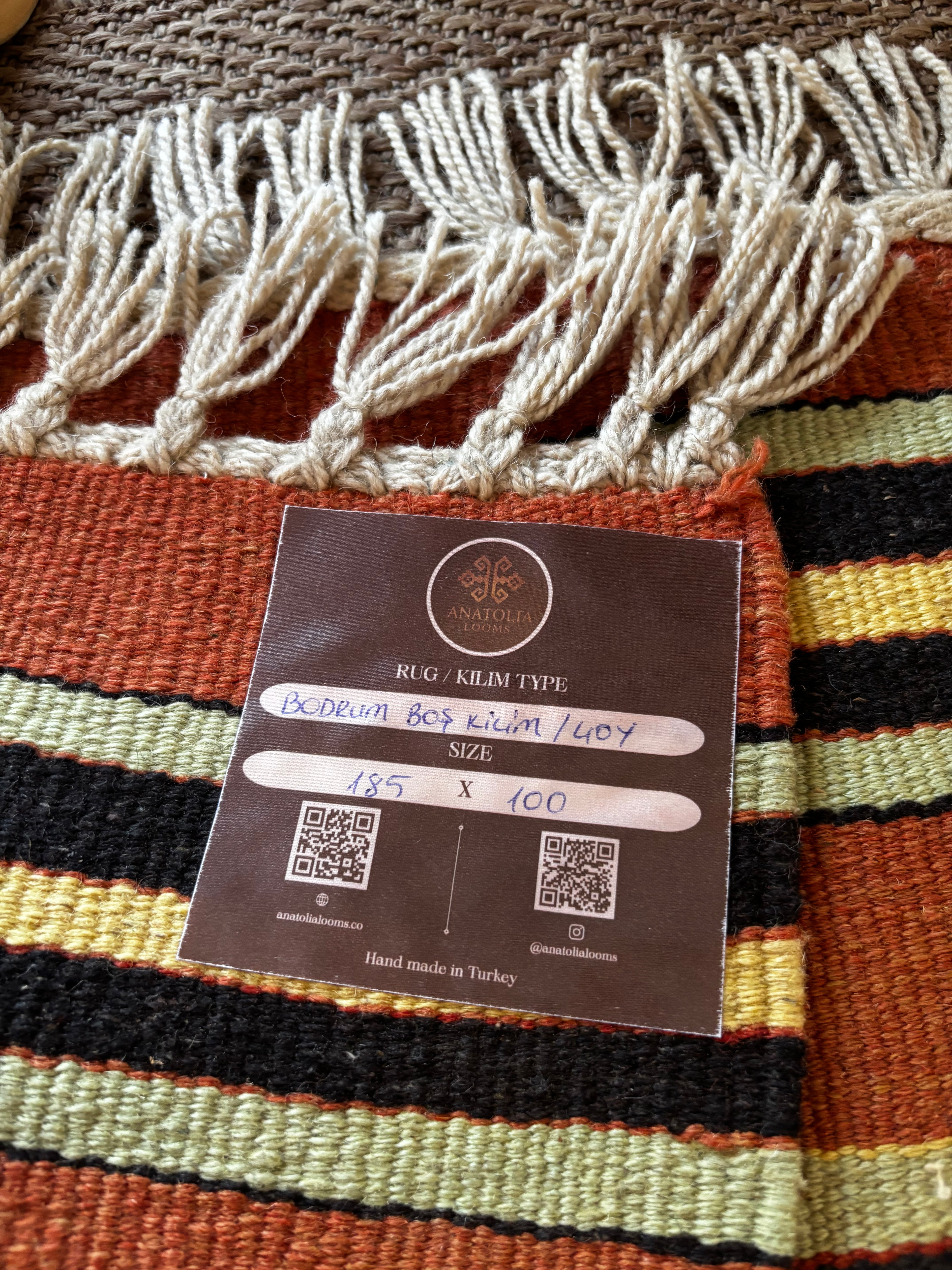 100 × 185 cm Vintage Bodrum Kilim – Handmade Turkish Wool Carpet