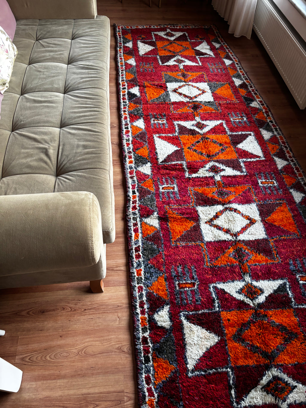 120 × 350 cm | Handmade Herki Tribal Runner