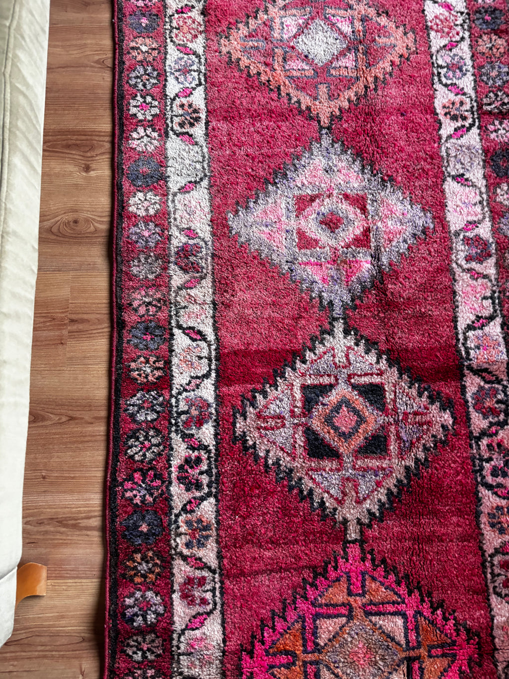Turkish Vintage Runner Rug – Red · 89 × 378 cm