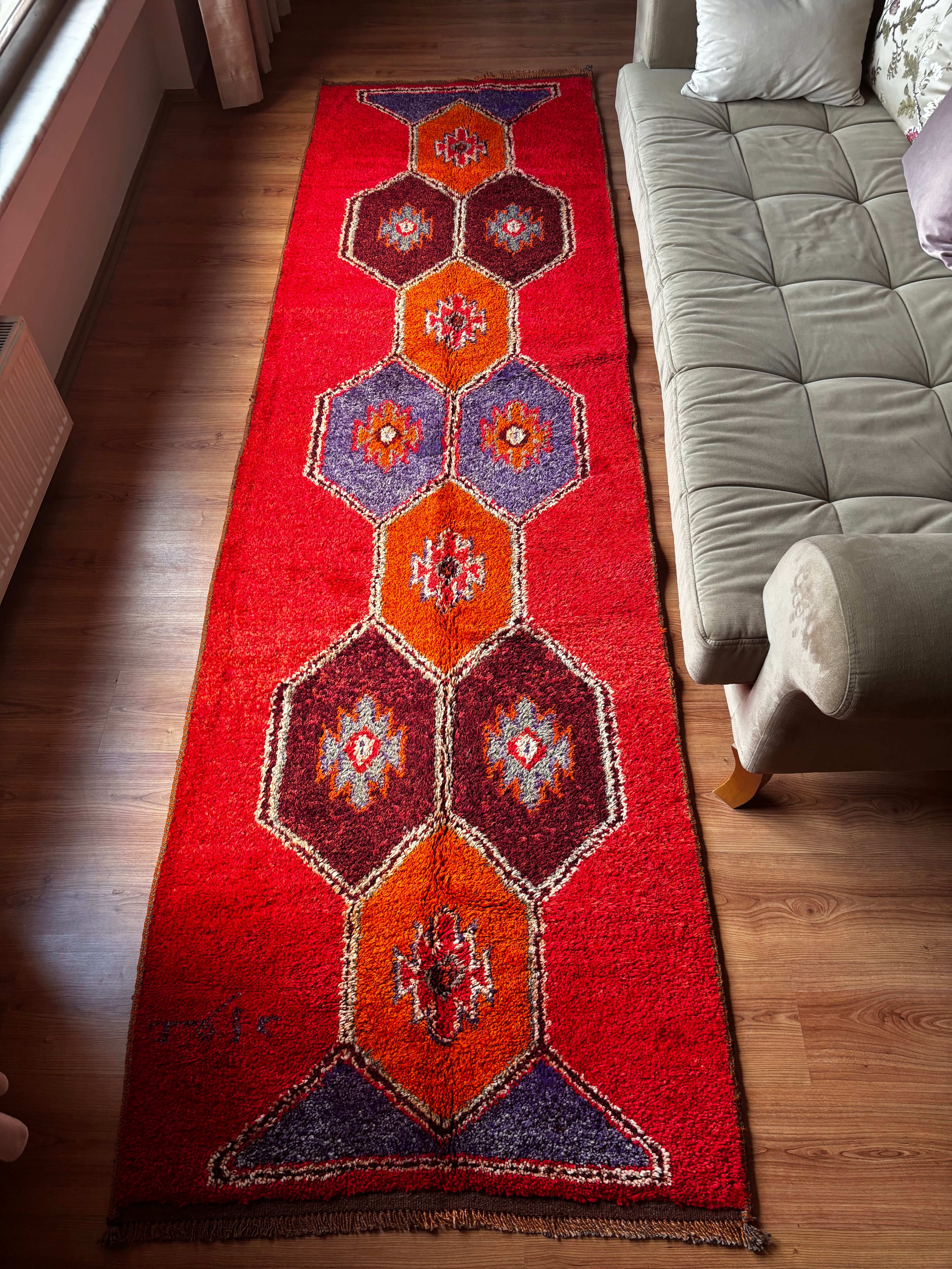 97 × 350 cm | Handmade Herki Tribal Wool Runner