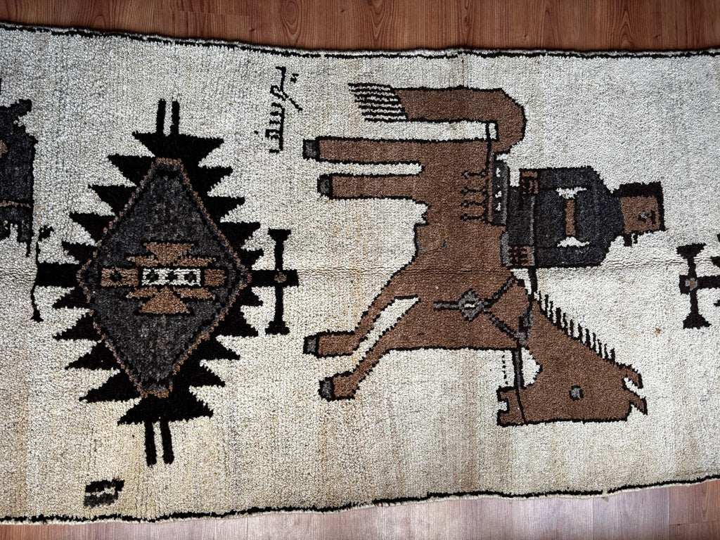 102 × 330 cm | Handmade Kurdish Figurative Tribal Runner