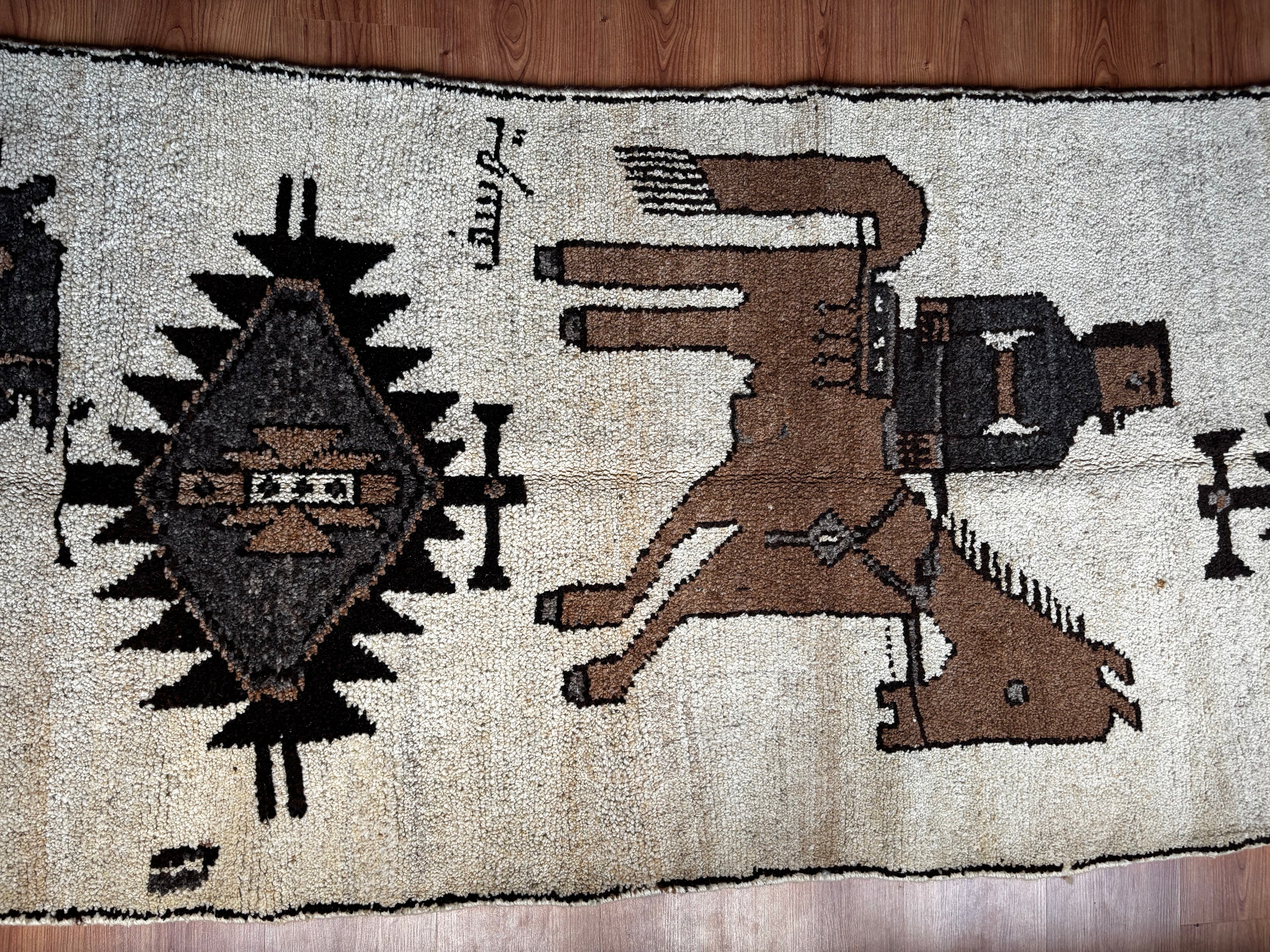 102 × 330 cm | Handmade Kurdish Figurative Tribal Runner