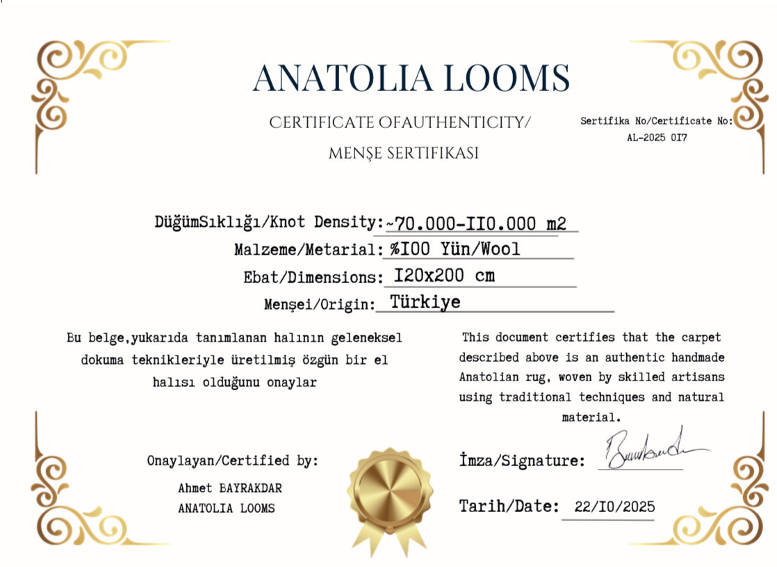 Turkish Milas Wool Rug – 120×200 cm | Handwoven Pastel Anatolian Carpet