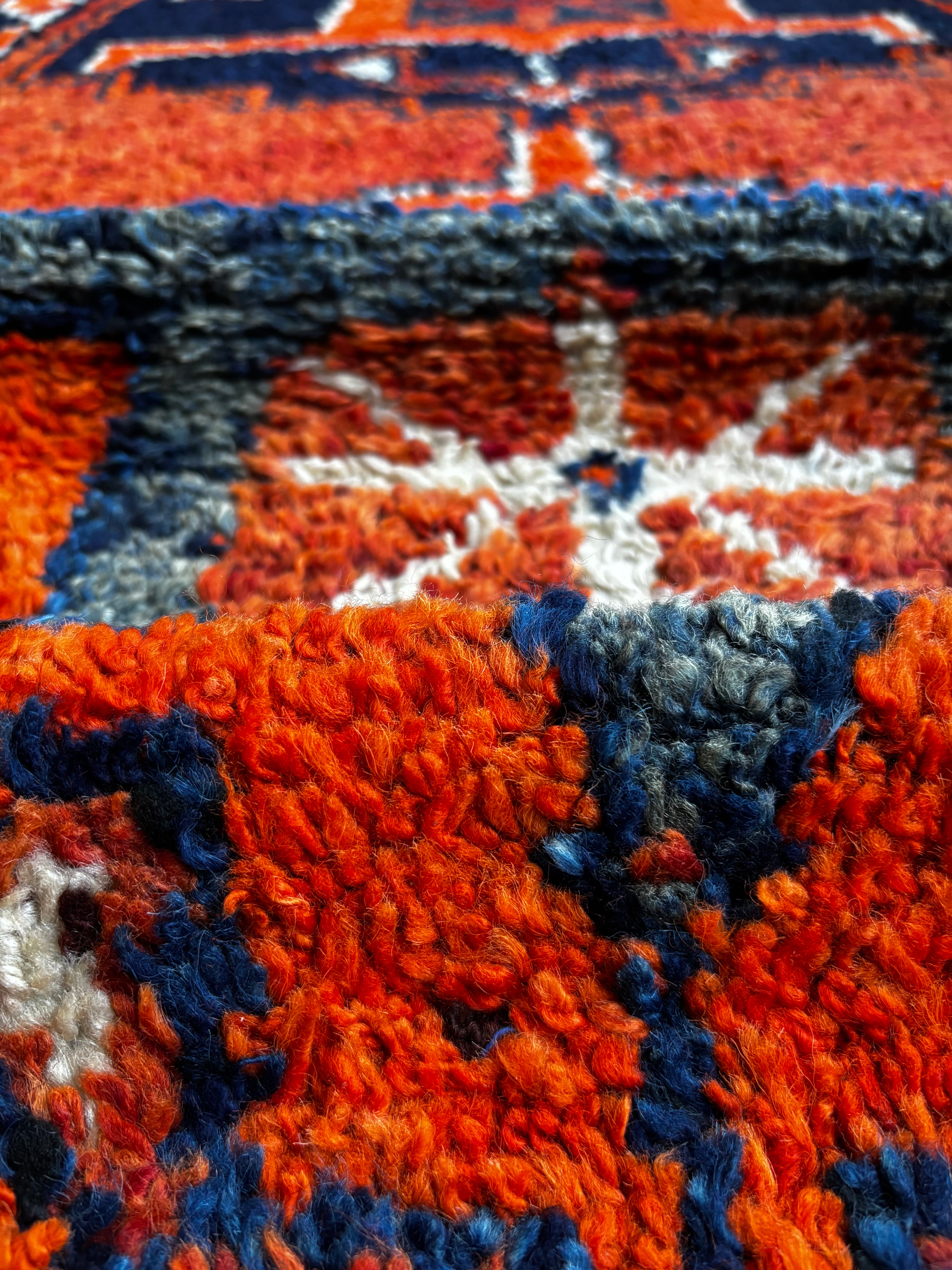 100 x 296 cm | Handmade Vintage Herki Wool Runner