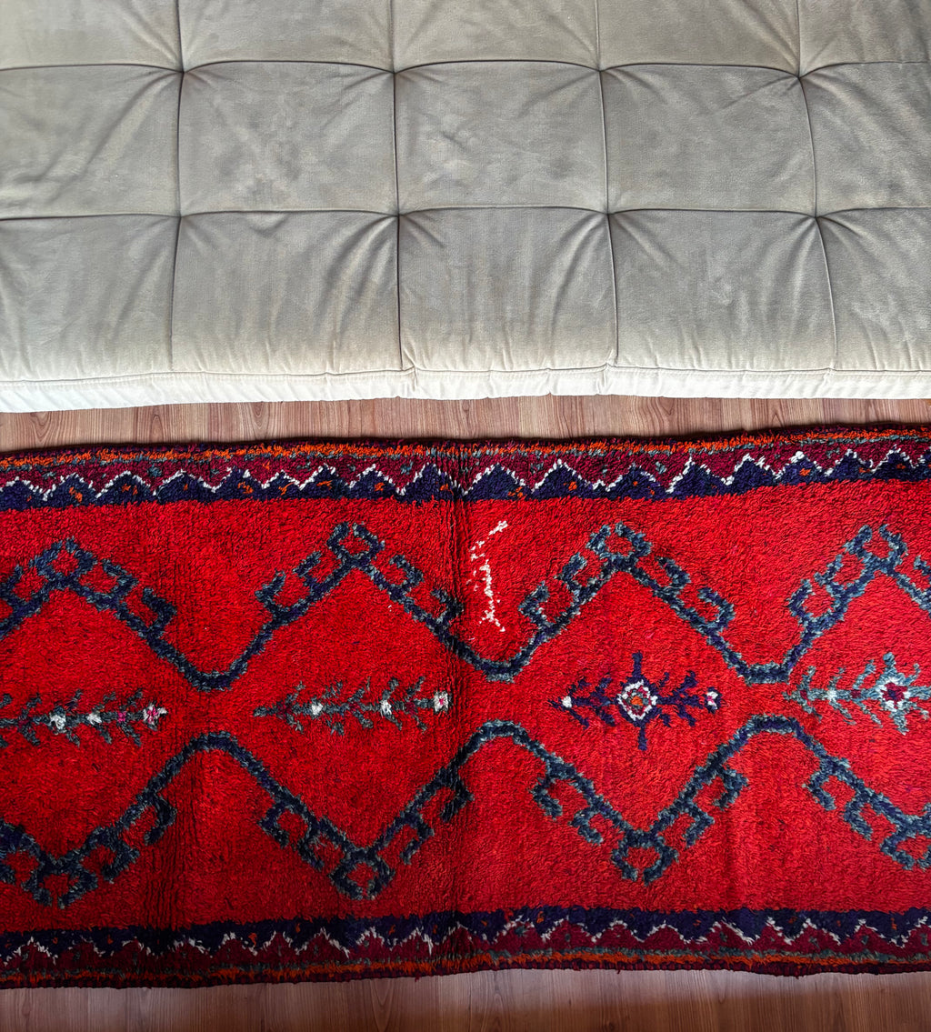 96 × 305 cm | Handmade Vintage Herki Wool Runner