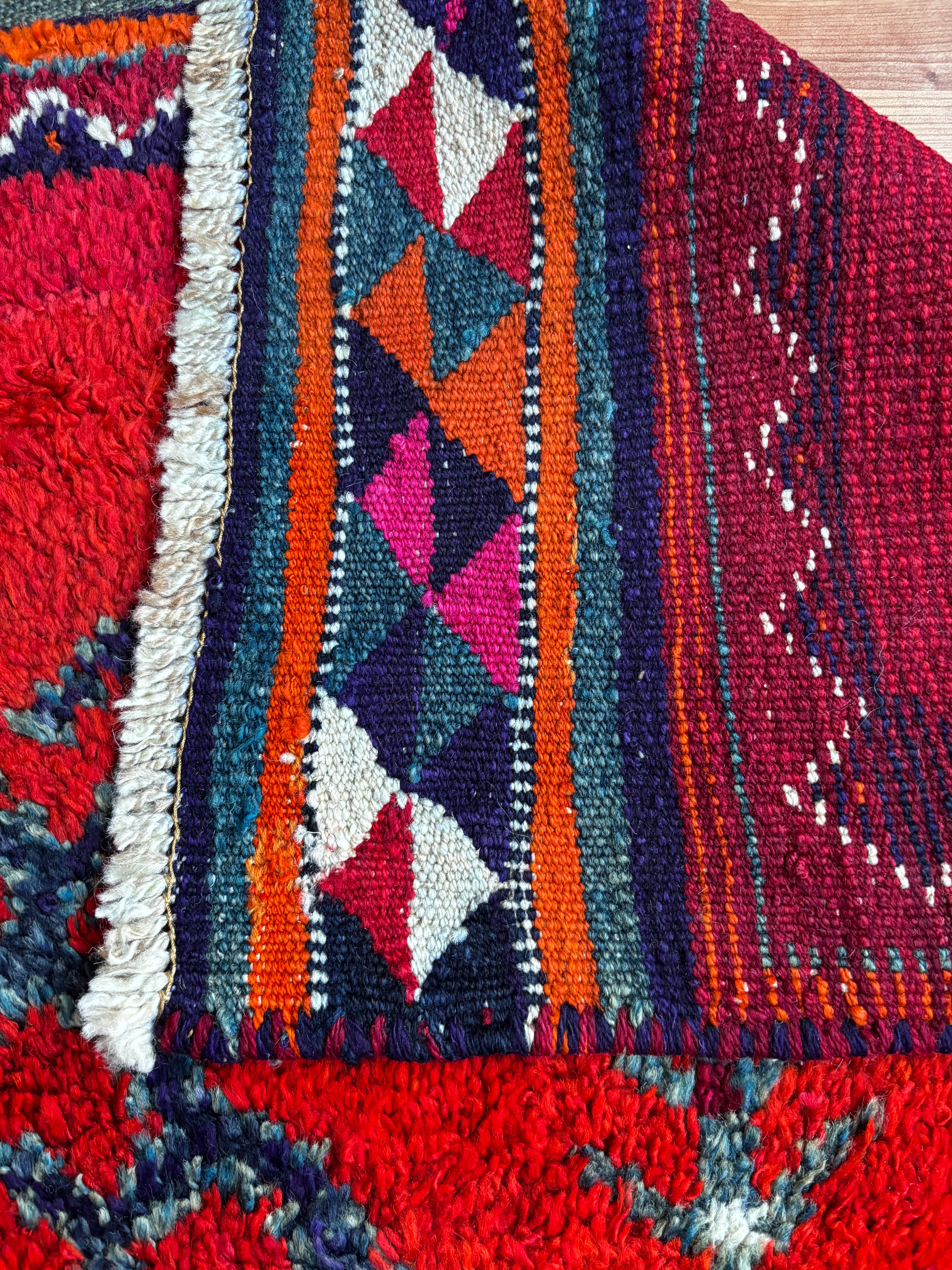 96 × 305 cm | Handmade Vintage Herki Wool Runner