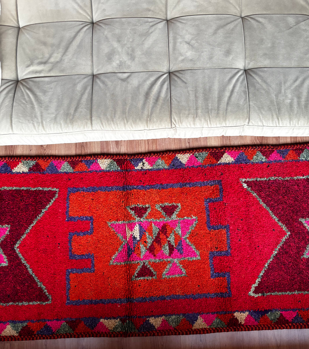 96 × 311 cm | Handmade Vintage Herki Wool Runner