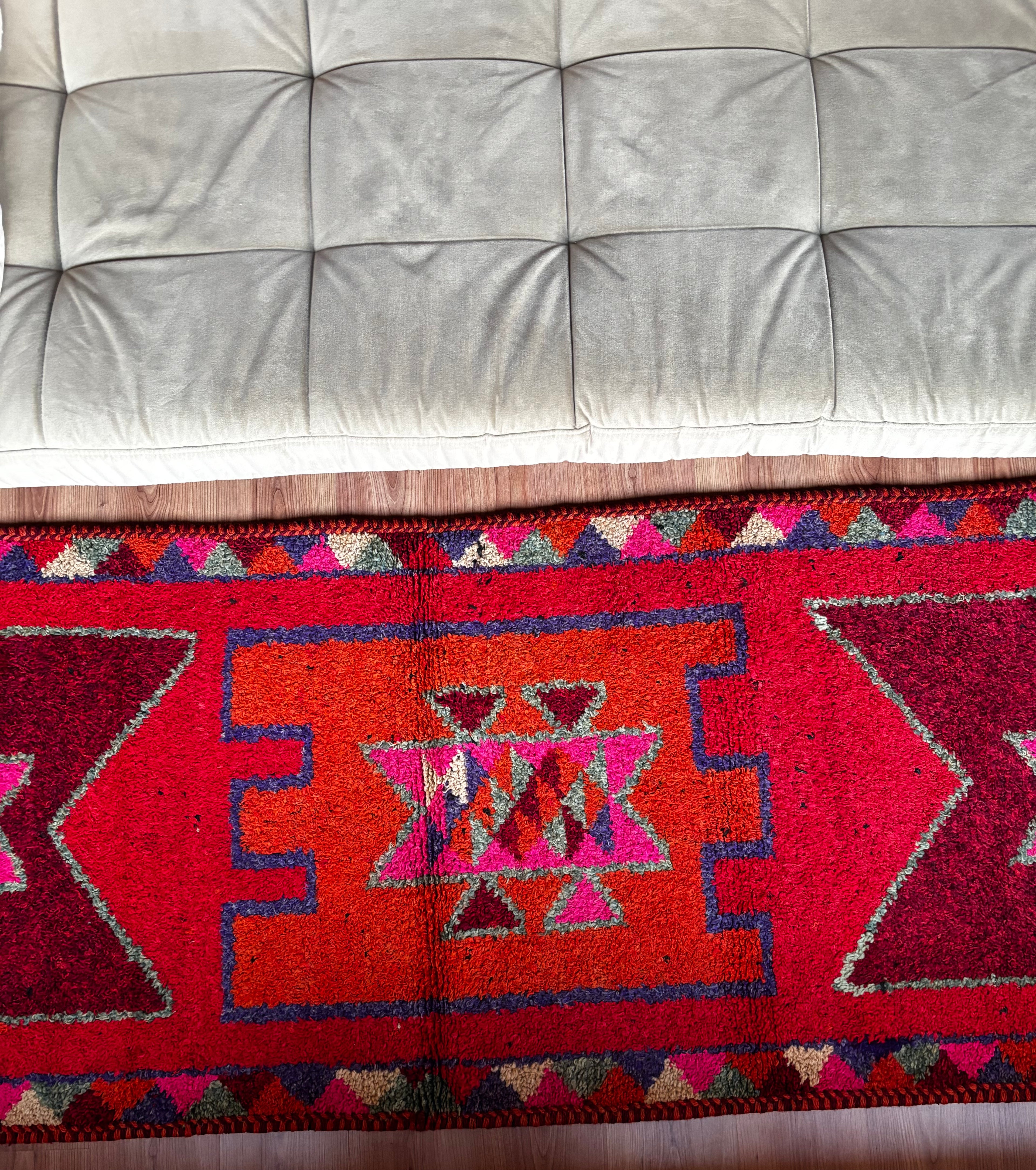 96 × 311 cm | Handmade Vintage Herki Wool Runner