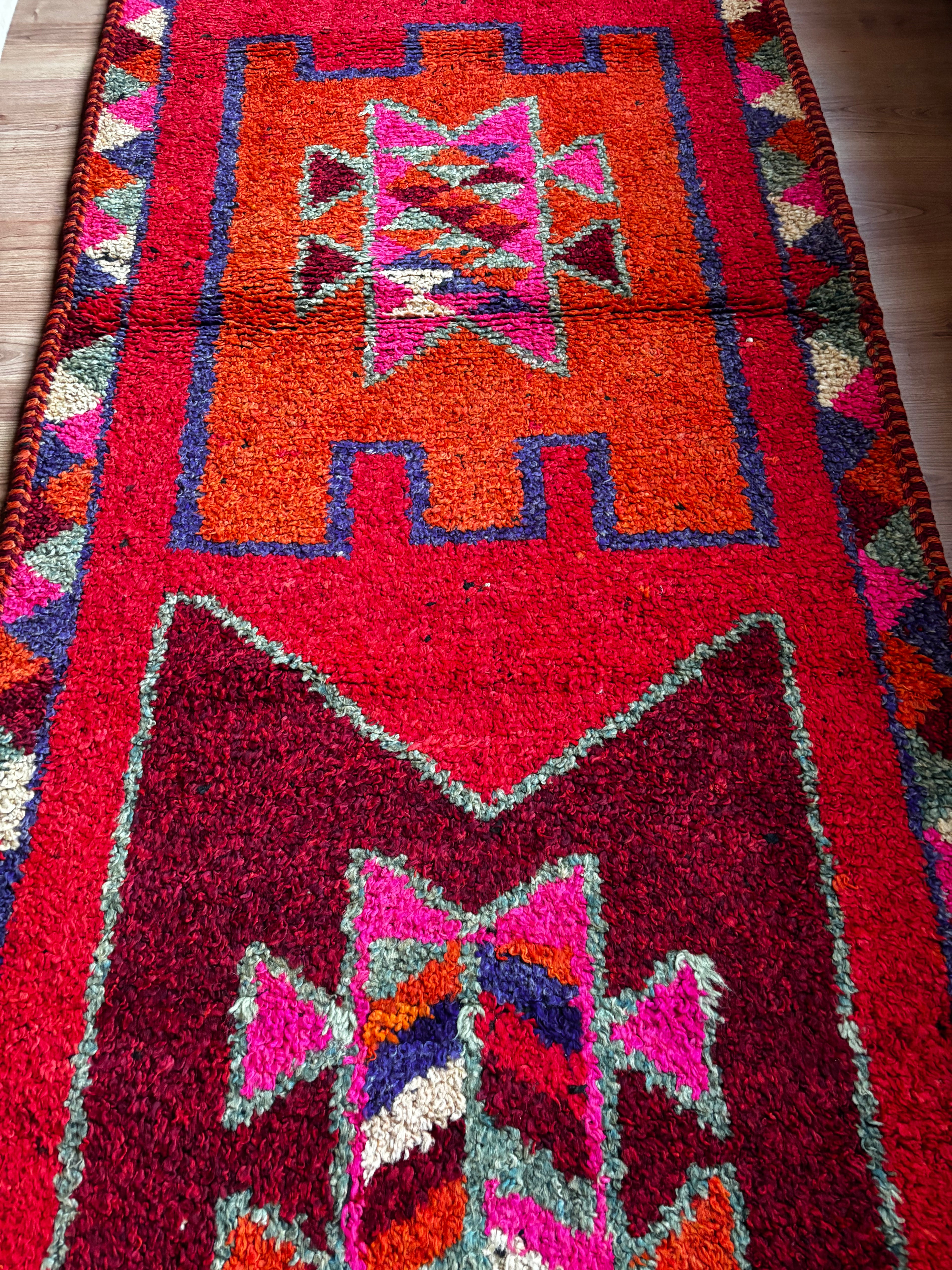 96 × 311 cm | Handmade Vintage Herki Wool Runner